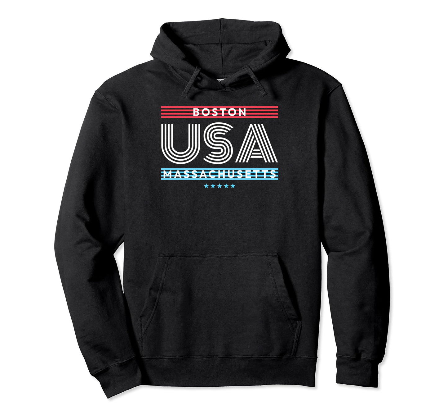 Boston Usa Stripes Hoodie - Novelty Apparel Unisex - T-Shirt, Sweatshirt, Hoodie