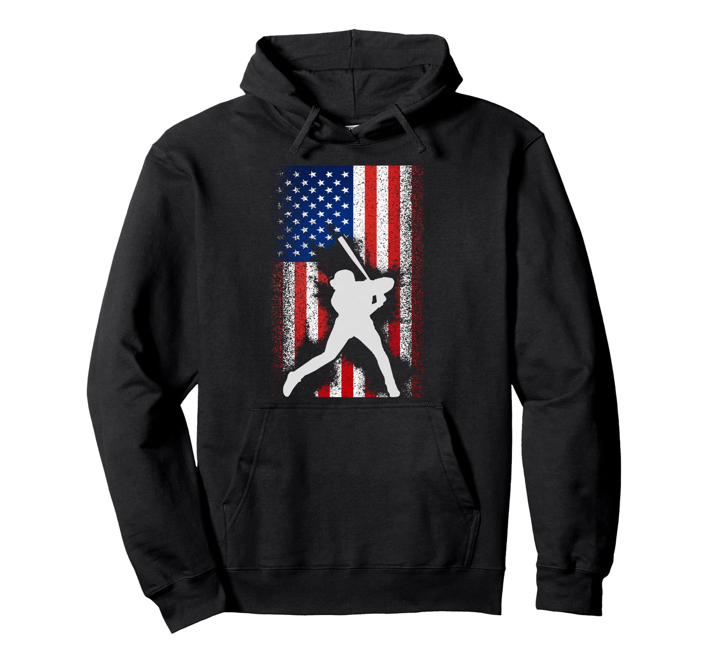 American Flag Baseball Distressed Usa Gift Hoodie - Custom Art Print Unisex - T-Shirt, Sweatshirt, Hoodie