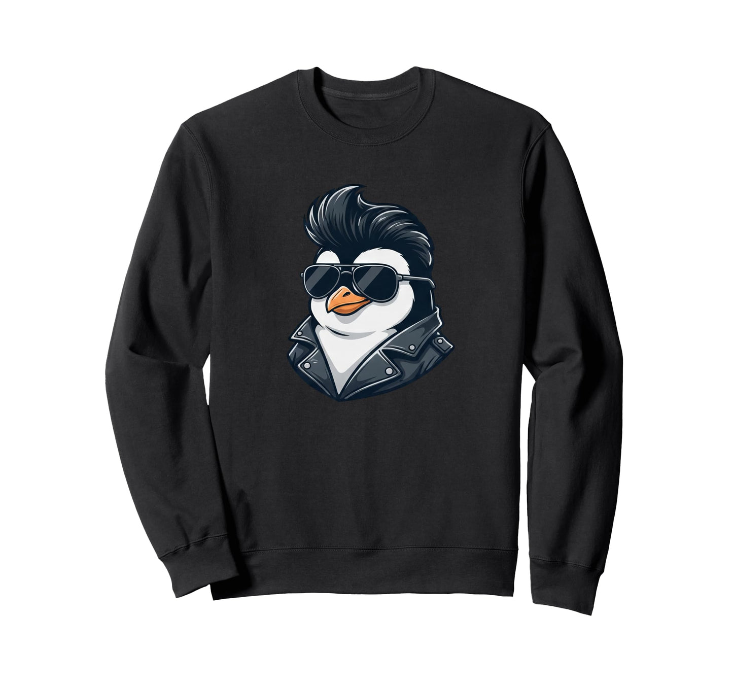 Penguin Rock Roll Sunglasses Sweatshirt - Fun Novelty Design Men Women - T-Shirt, Sweatshirt, Hoodie