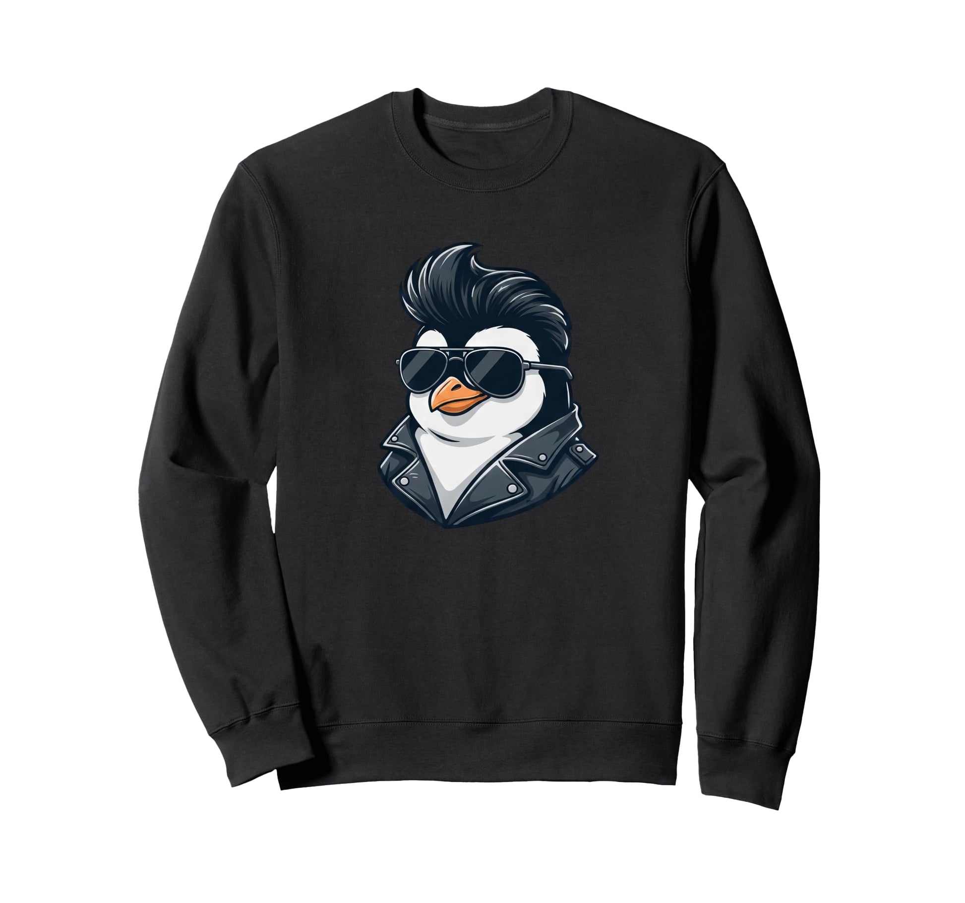 Penguin Rock Roll Sunglasses Sweatshirt - Fun Novelty Design Men Women - T-Shirt, Sweatshirt, Hoodie