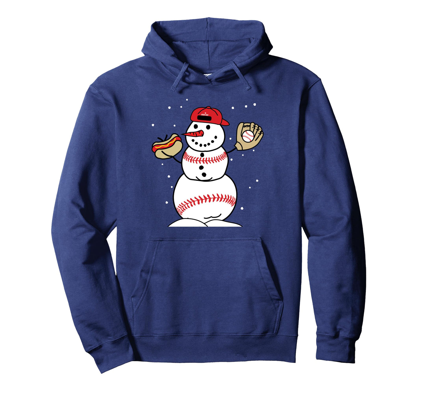 Baseball Snowman Snow Bro Winter Holiday Hoodie - Unique Graphic Men Women - T-Shirt, Sweatshirt, Hoodie
