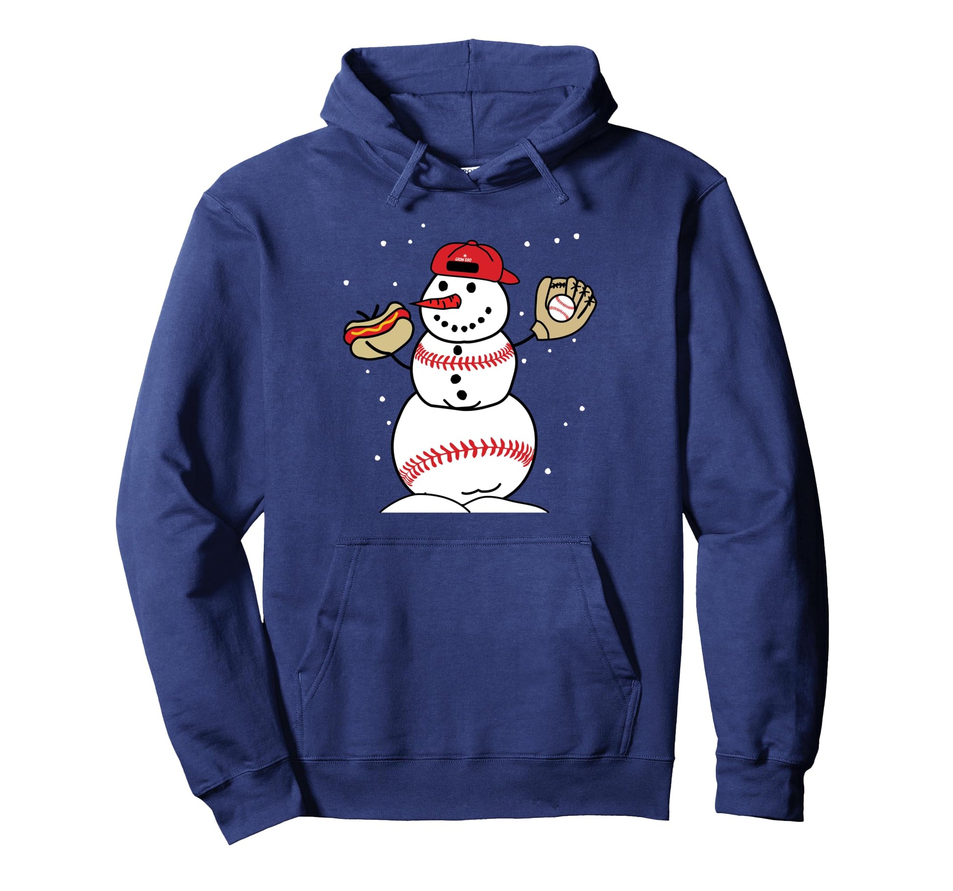 Baseball Snowman Snow Bro Winter Holiday Hoodie - Unique Graphic Men Women - T-Shirt, Sweatshirt, Hoodie