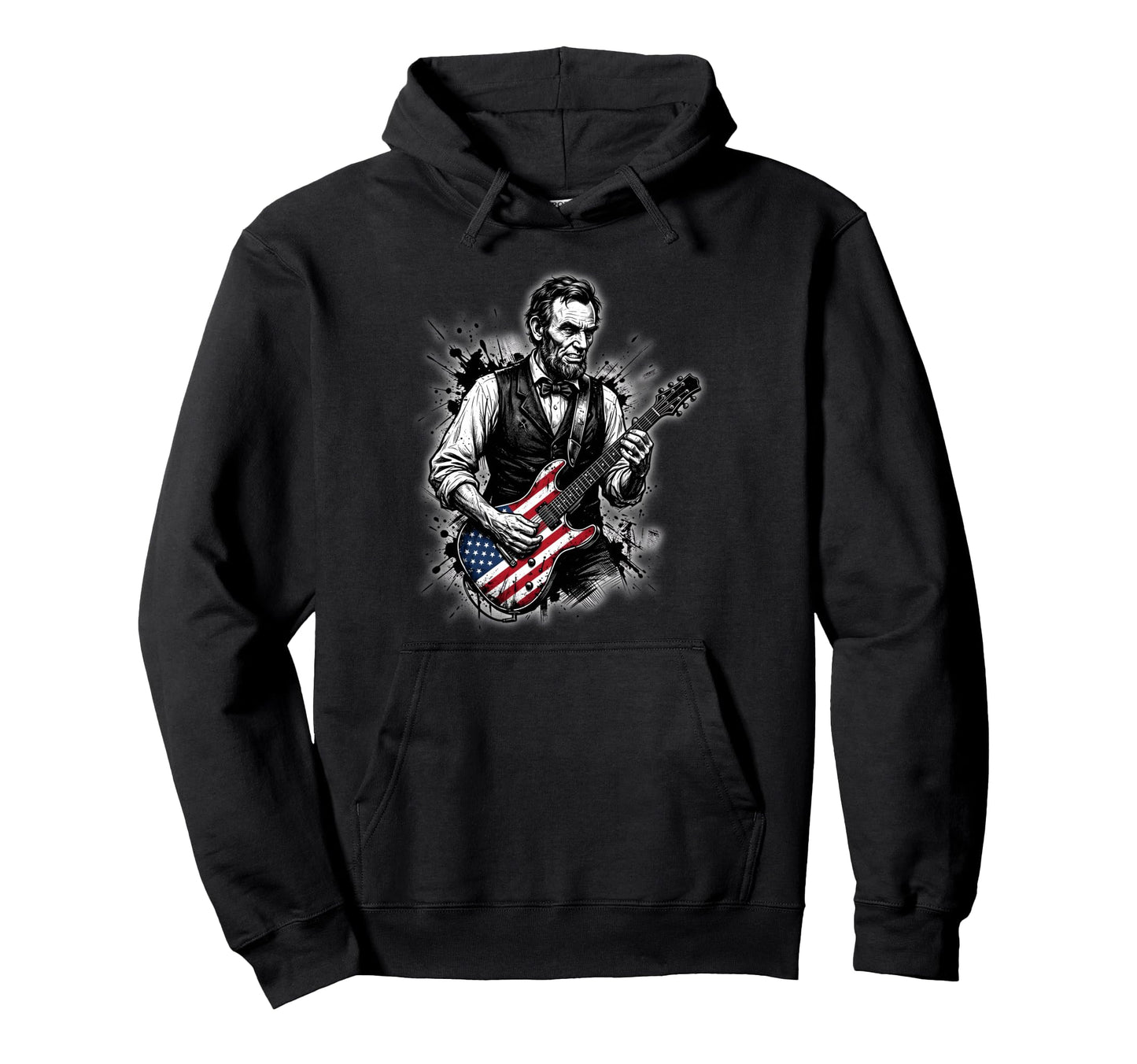 Funny Abraham Lincoln Playing Hoodie - Fun Novelty Design for Adults - T-Shirt, Sweatshirt, Hoodie