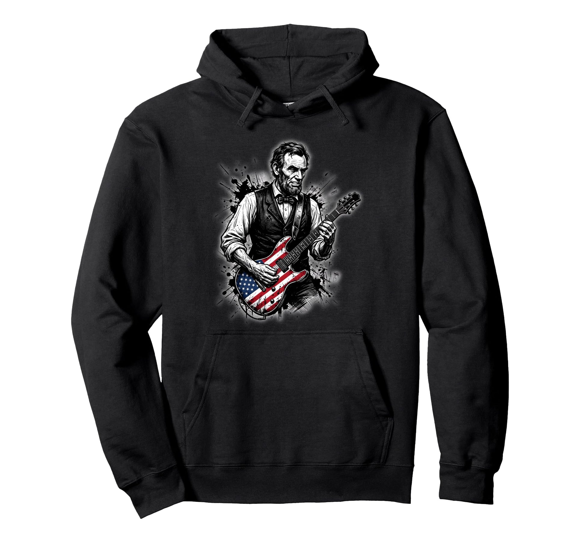 Funny Abraham Lincoln Playing Hoodie - Fun Novelty Design for Adults - T-Shirt, Sweatshirt, Hoodie