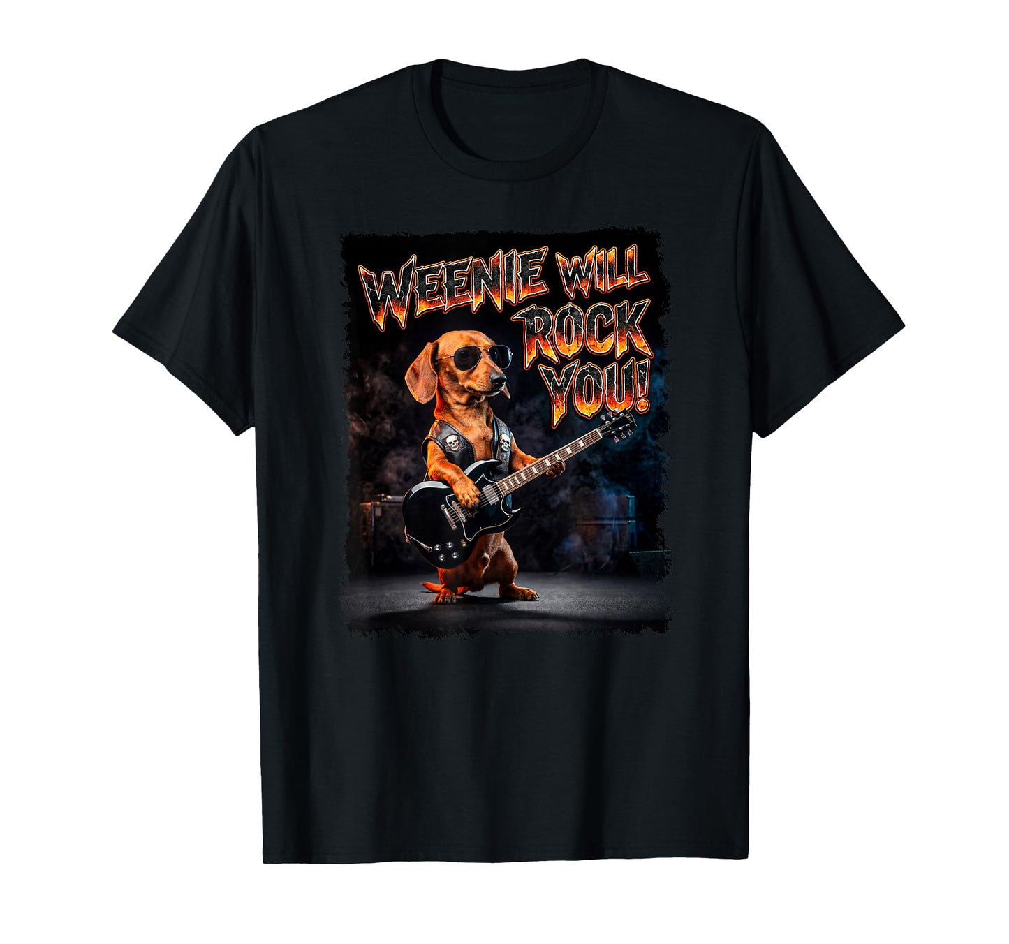 Dachshund Weenie Will Rock You Stage T-Shirt - Trendy Graphic for Adults - T-Shirt, Sweatshirt, Hoodie