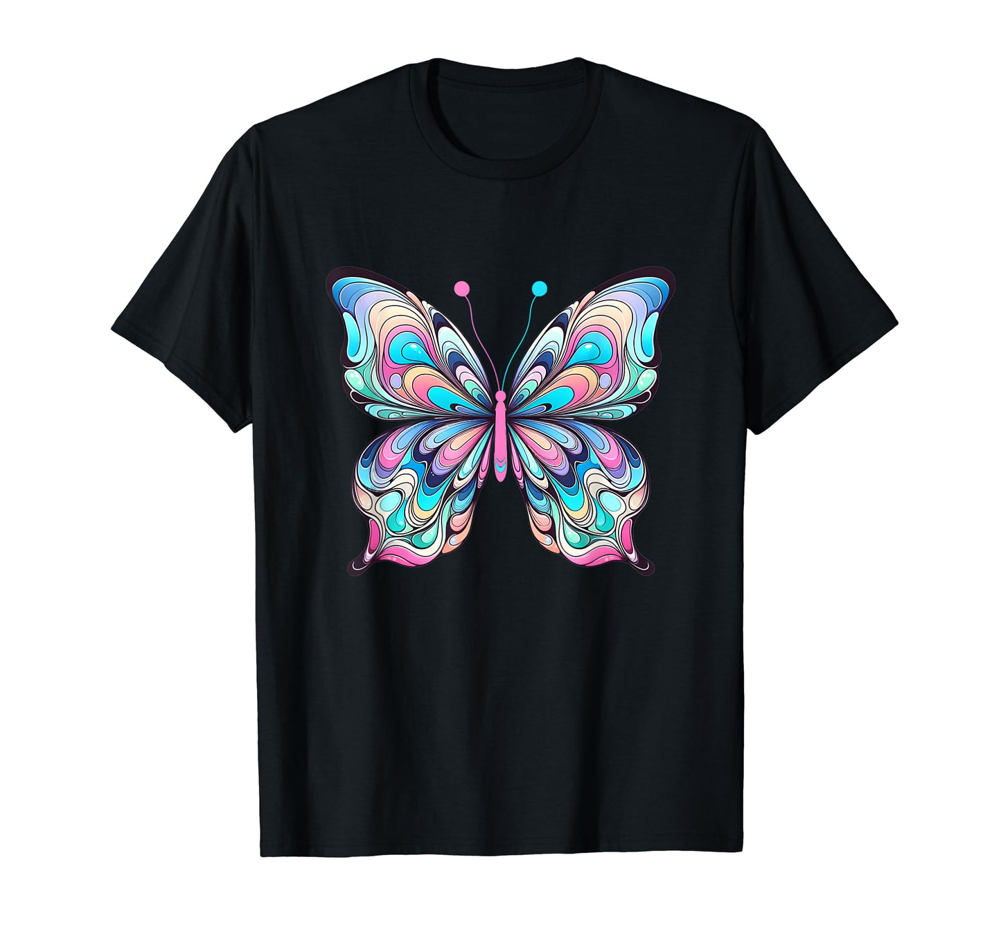 Psychedelic Butterfly Pastel Color Swirls T-Shirt - Trendy Graphic Unisex - T-Shirt, Sweatshirt, Hoodie