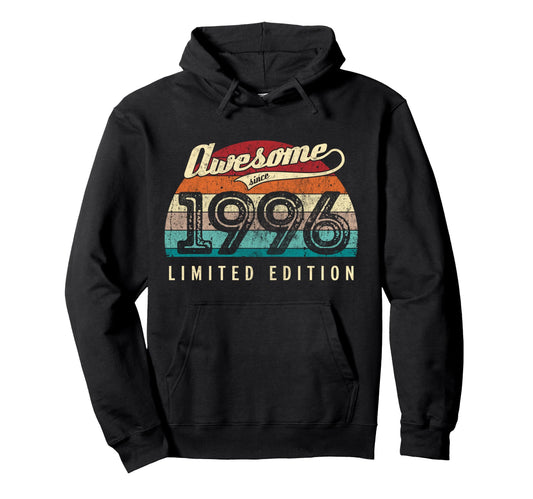 Awesome Since 1996 30Th Birthday Hoodie - Trendy Graphic Men Women - T-Shirt, Sweatshirt, Hoodie