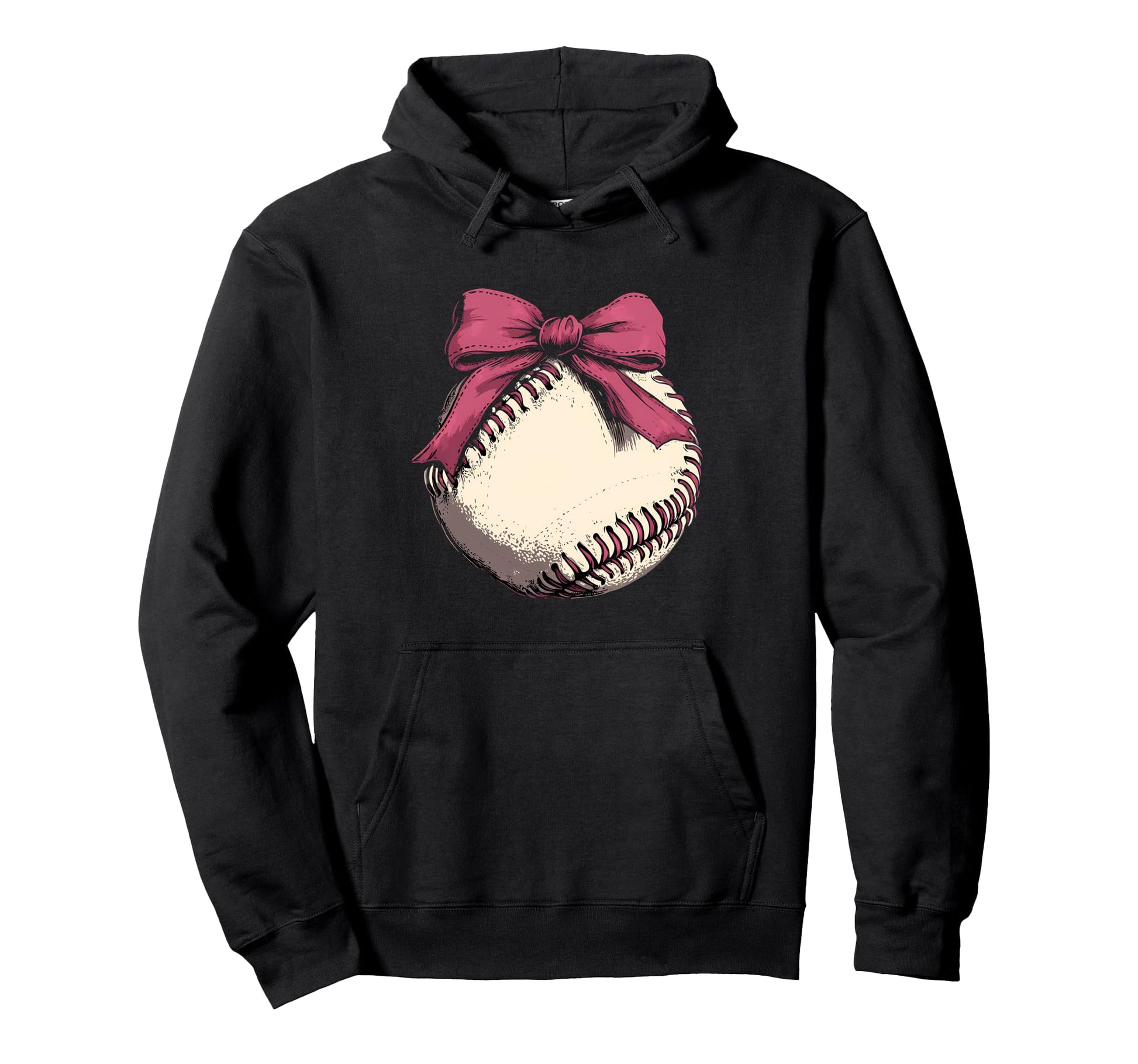 Baseball Coquette Bow Baseball Mom Hoodie - Novelty Apparel for Adults - T-Shirt, Sweatshirt, Hoodie