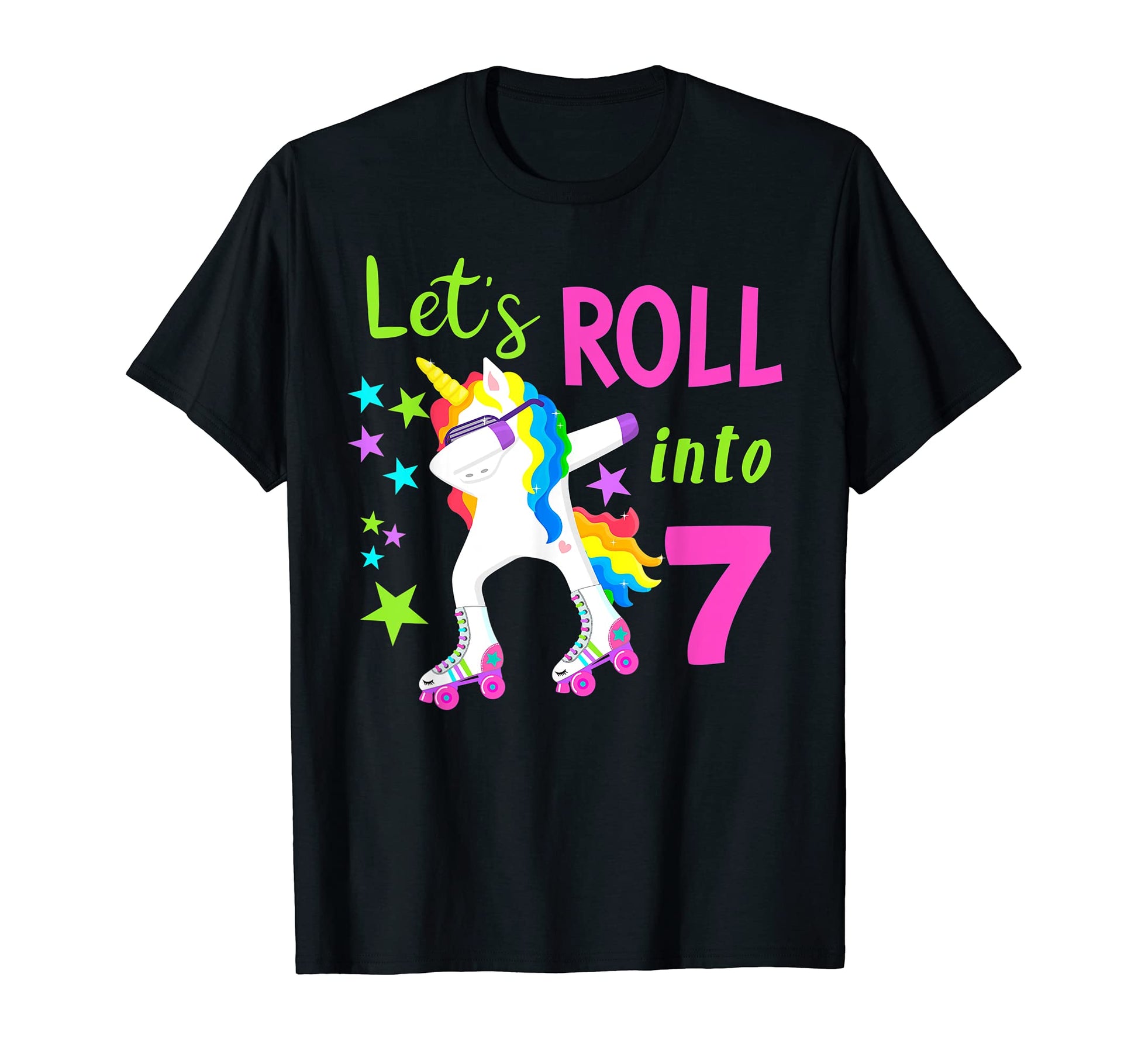 Unicorn Roller Skate Birthday Dabbing T-Shirt - Graphic Print Men Women - T-Shirt, Sweatshirt, Hoodie