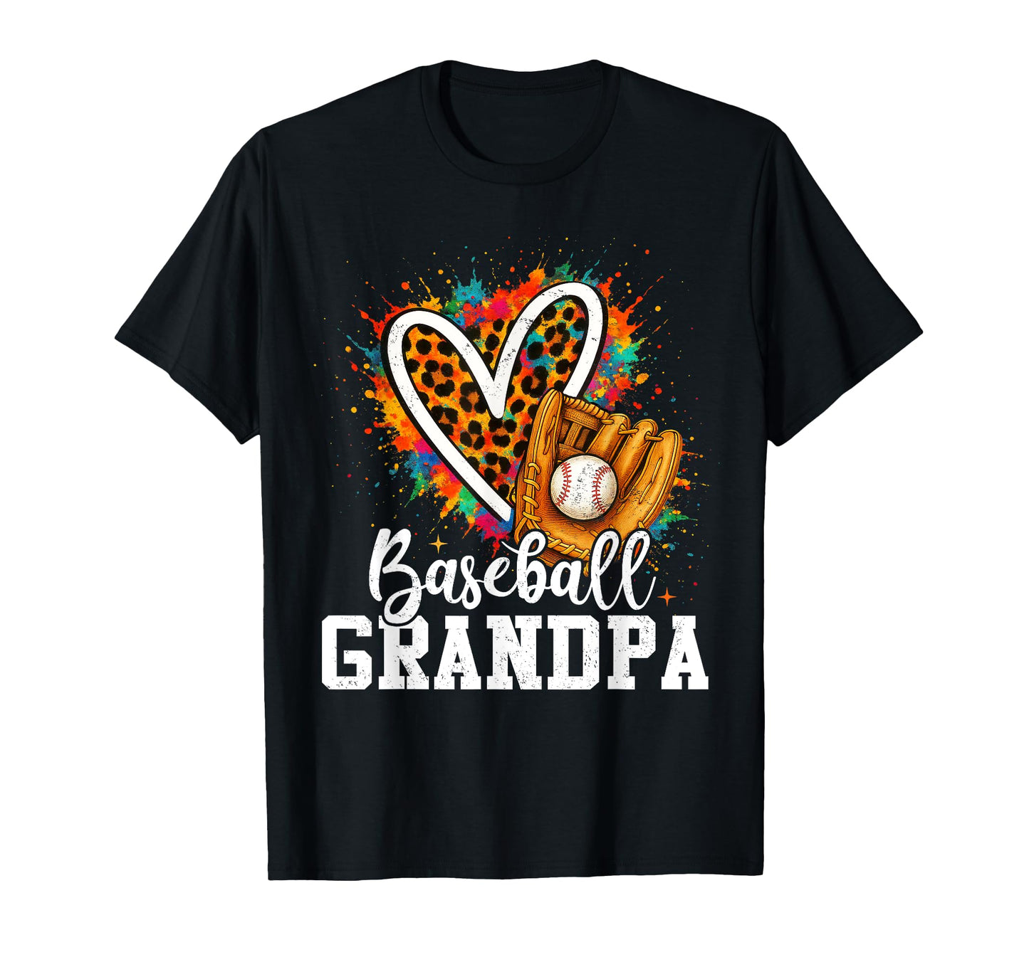 My Favorite Baseball Grandpa Leopard T-Shirt - Minimalist Print Men Women - T-Shirt, Sweatshirt, Hoodie