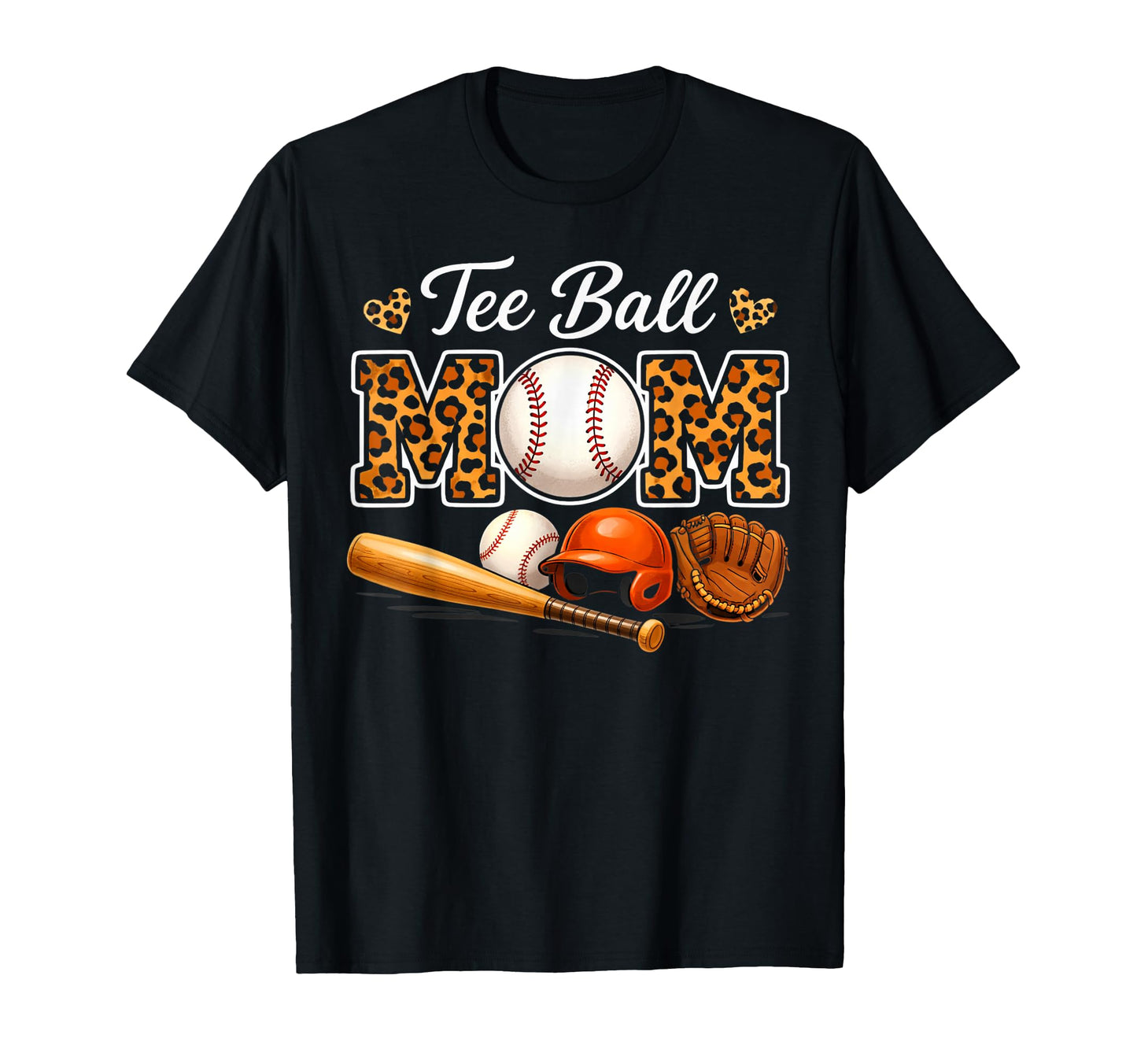 Funny Ball Mom Leopard Baseball T-Shirt - Casual Everyday Wear Men Women - T-Shirt, Sweatshirt, Hoodie