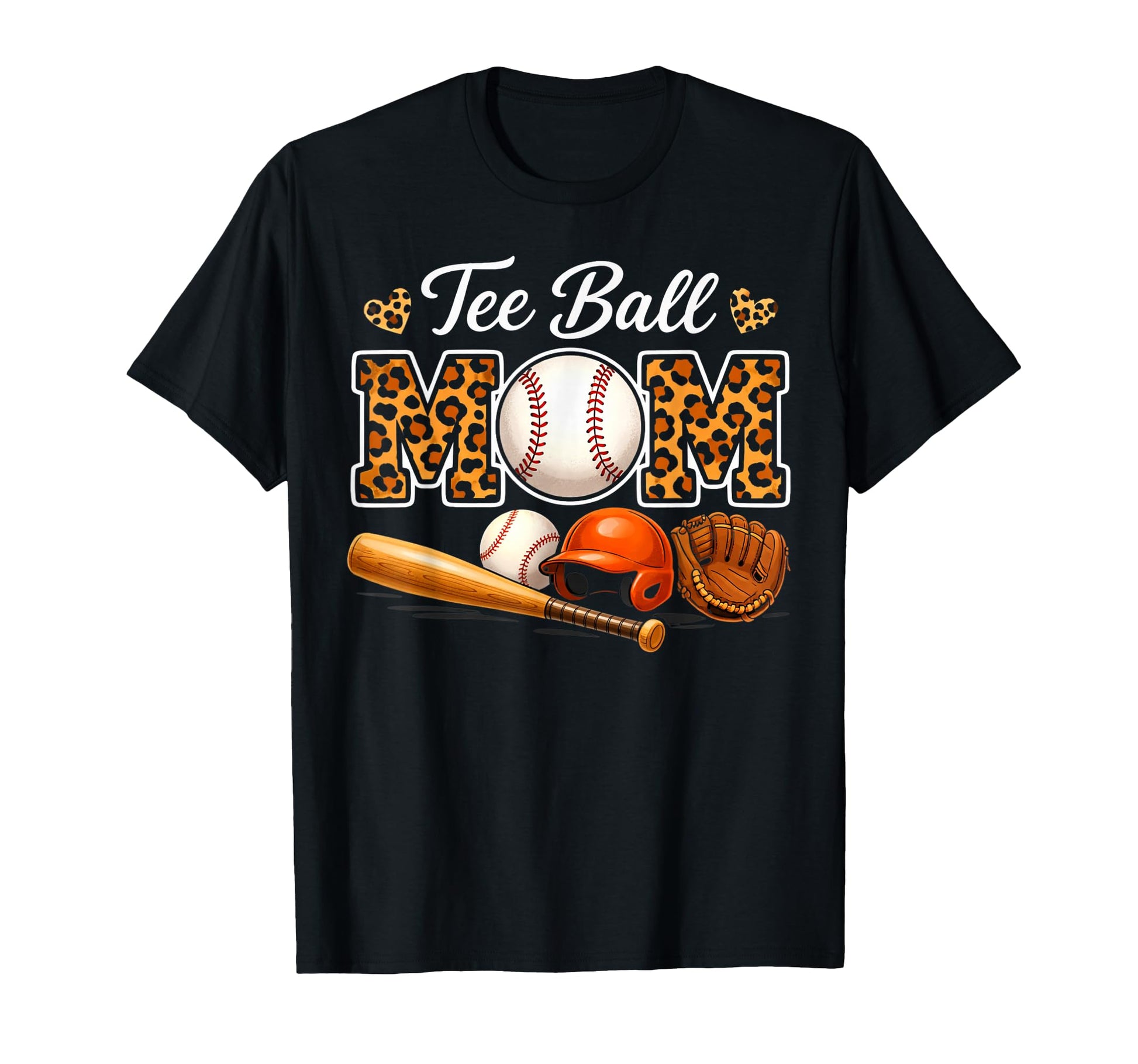 Funny Ball Mom Leopard Baseball T-Shirt - Casual Everyday Wear Men Women - T-Shirt, Sweatshirt, Hoodie