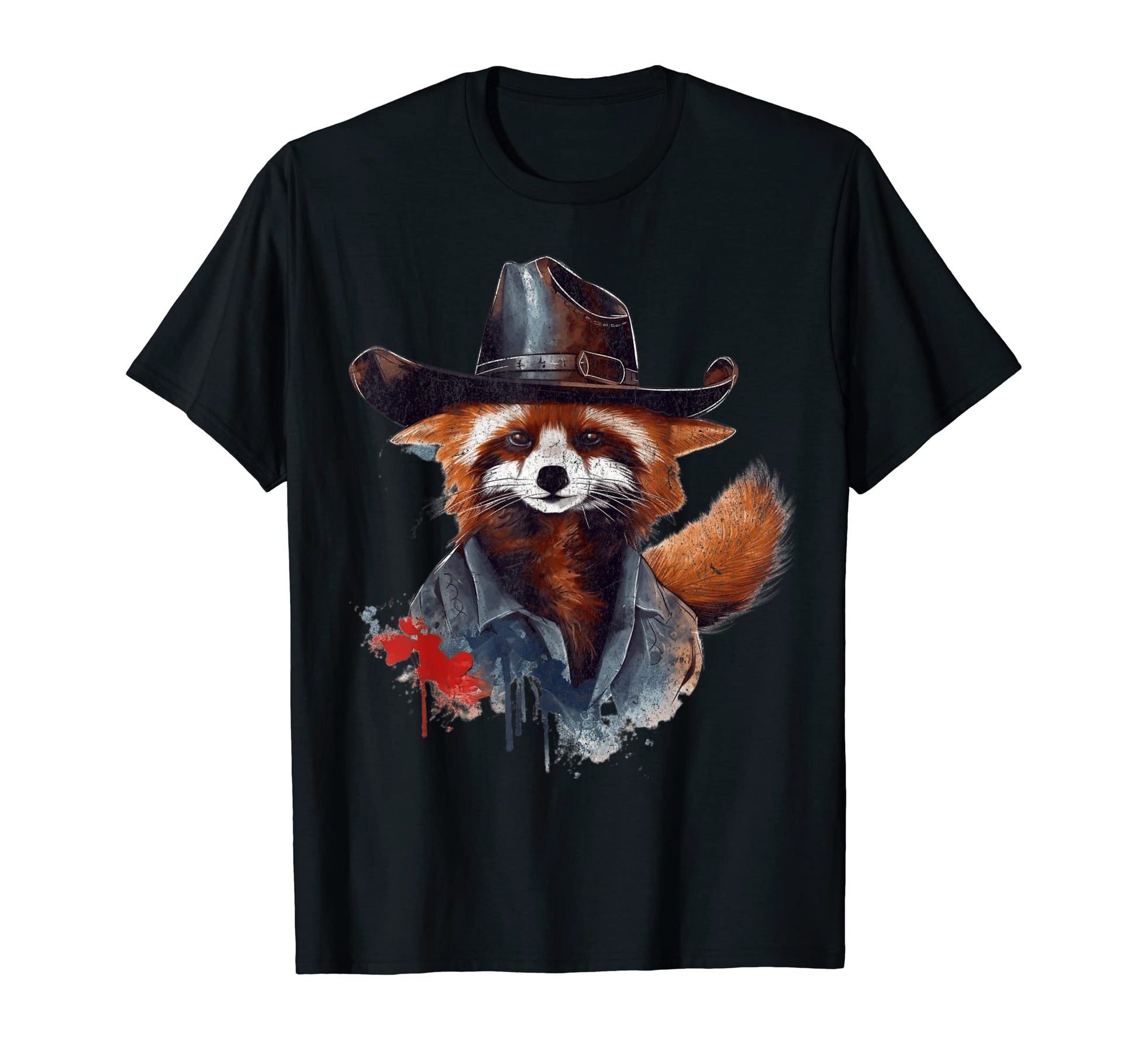 Red Panda Cowboy Hat Western Cowgirl T-Shirt - Aesthetic Graphic Unisex - T-Shirt, Sweatshirt, Hoodie