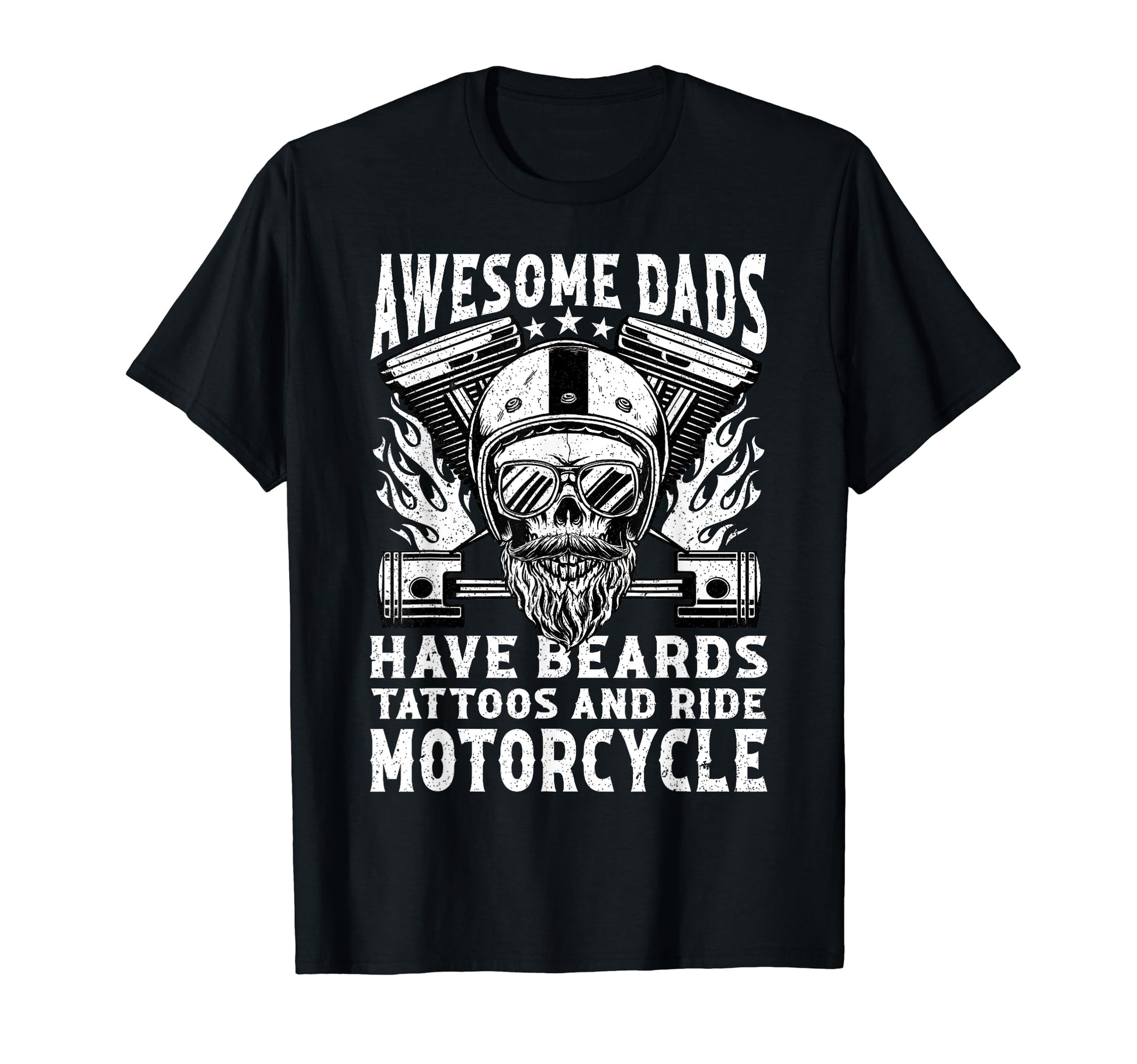 Awesome Dads Have Beards Tattoos T-Shirt - Custom Art Print Men Women - T-Shirt, Sweatshirt, Hoodie