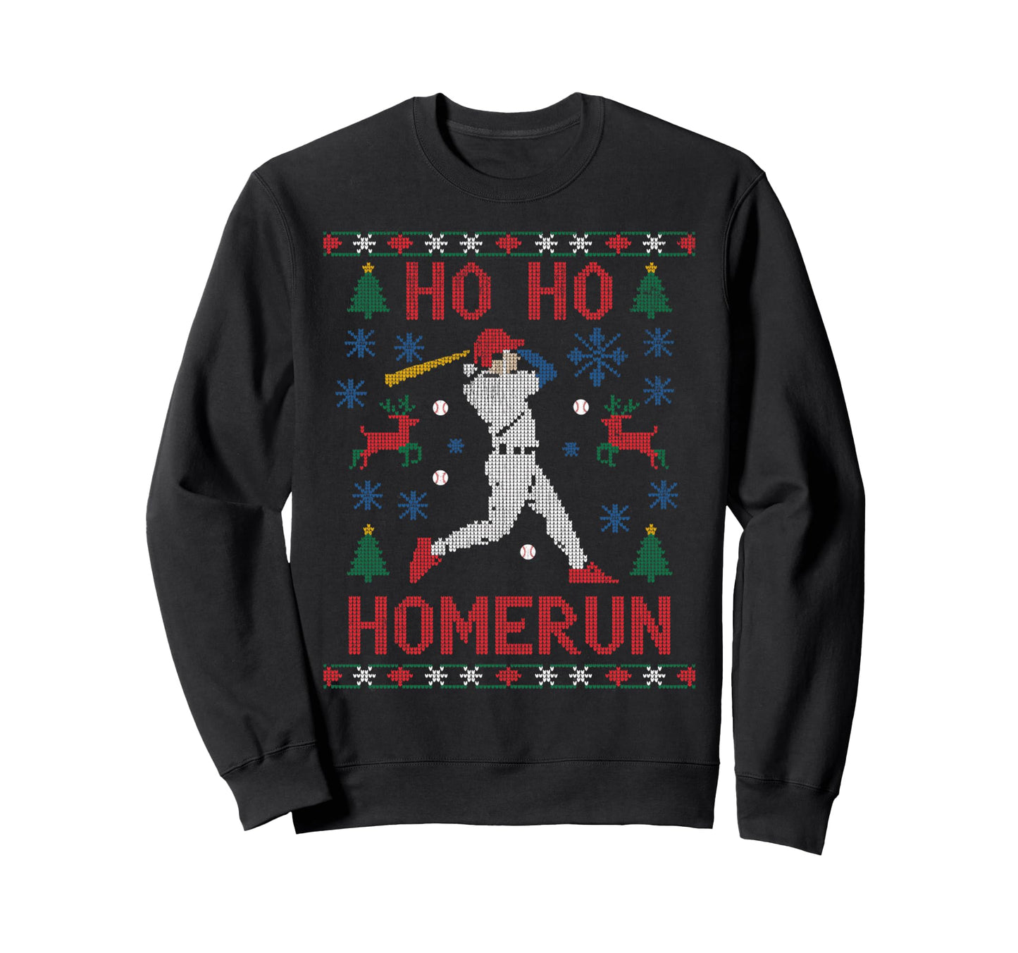 Ho Ho Home Run Funny Baseball Lover Sweatshirt - Novelty Apparel Men Women - T-Shirt, Sweatshirt, Hoodie