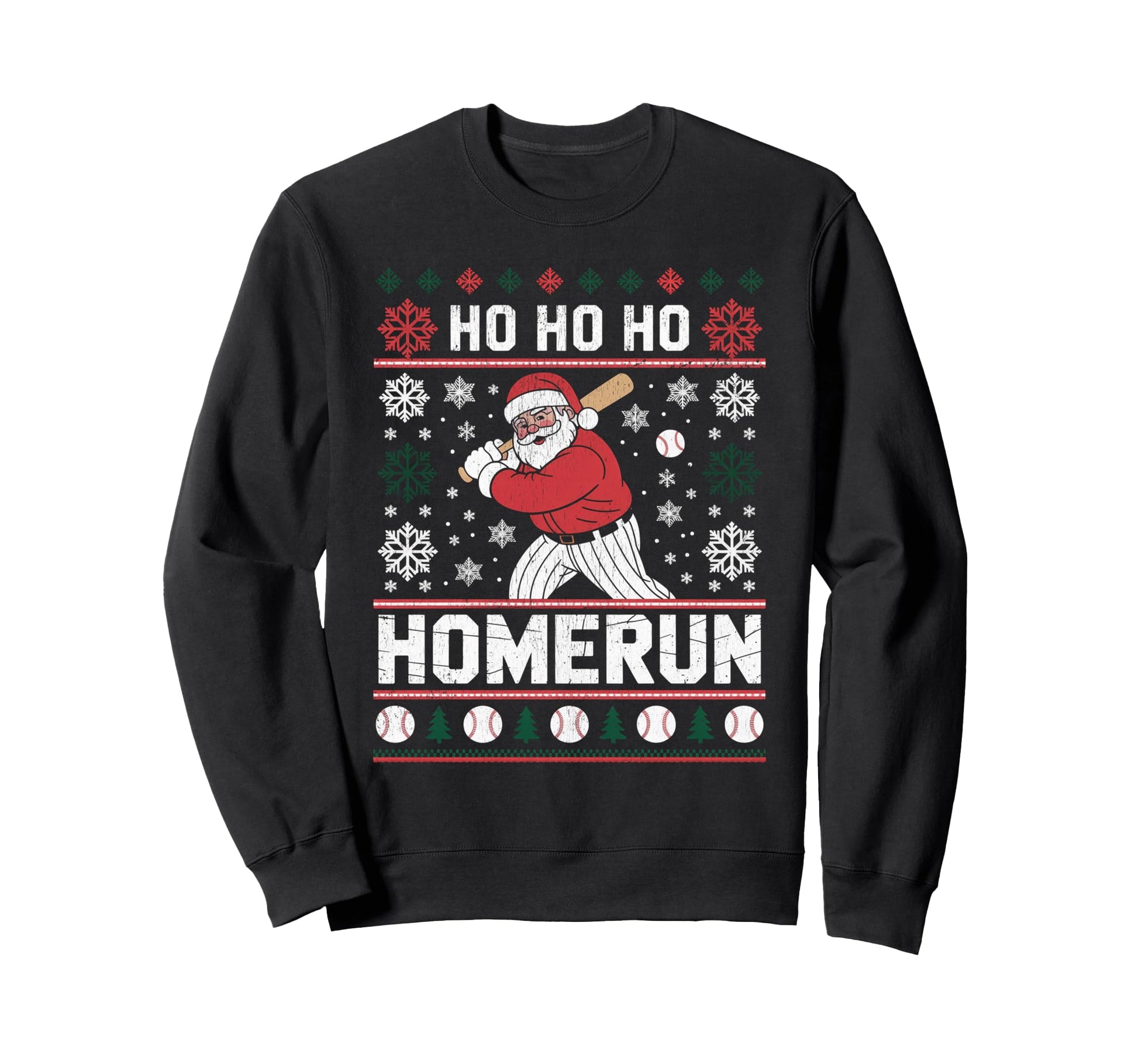 Ho Ho Home Run Funny Baseball Lover Sweatshirt - Trendy Graphic for Adults - T-Shirt, Sweatshirt, Hoodie