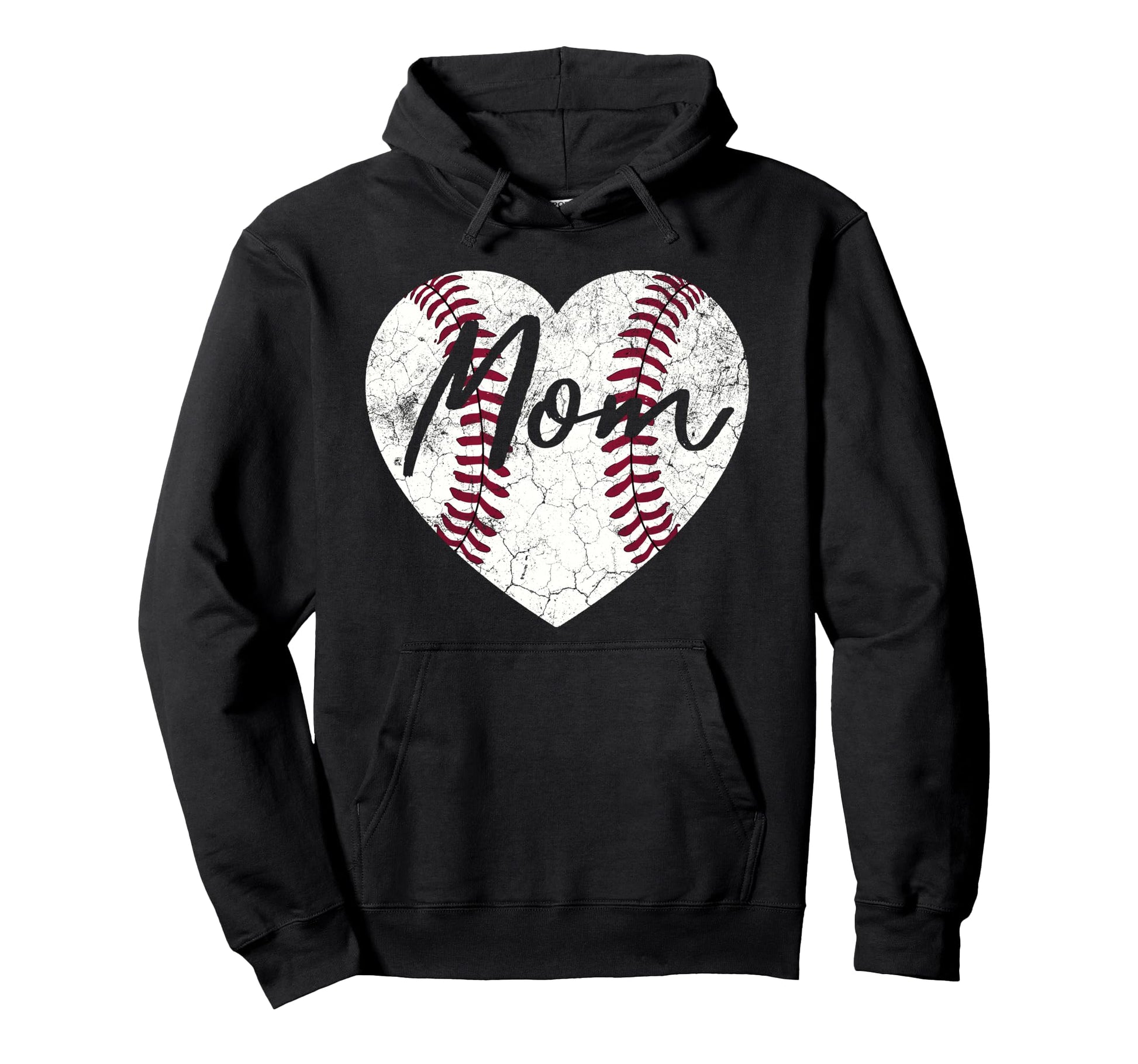 Baseball Softball Heart Mom Mothers Day Hoodie - Streetwear Style Unisex - T-Shirt, Sweatshirt, Hoodie
