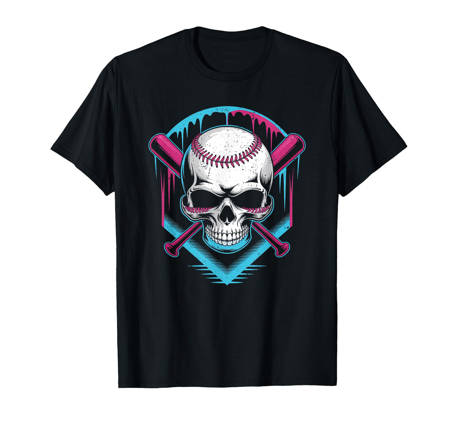 Respect Drip Baseball Skull Crossed Bats T-Shirt - Trendy Graphic Unisex - T-Shirt, Sweatshirt, Hoodie