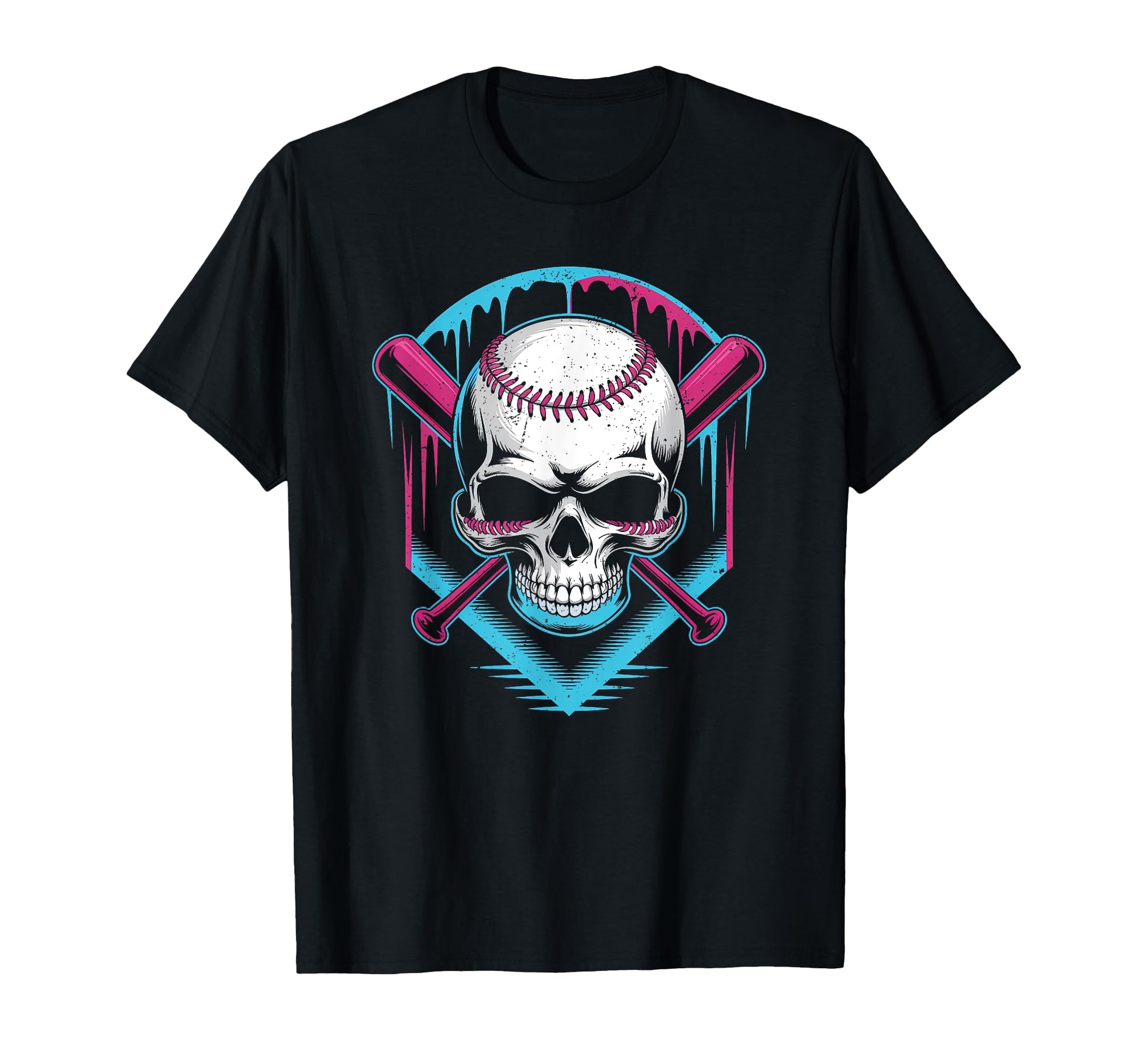 Respect Drip Baseball Skull Crossed Bats T-Shirt - Trendy Graphic Unisex - T-Shirt, Sweatshirt, Hoodie
