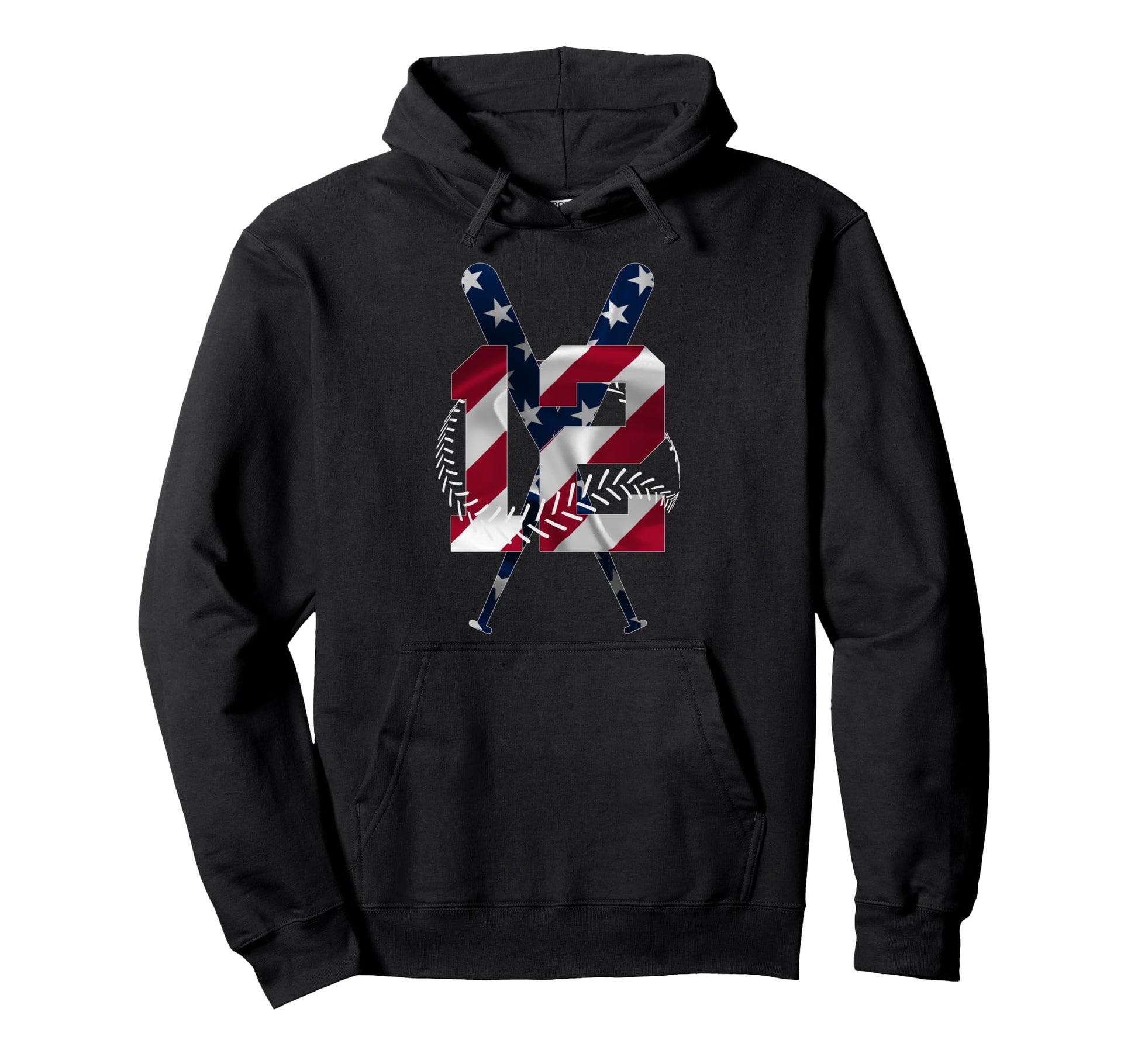 Number 12 Years Baseball 12Th Hoodie - Casual Everyday Wear for Adults - T-Shirt, Sweatshirt, Hoodie