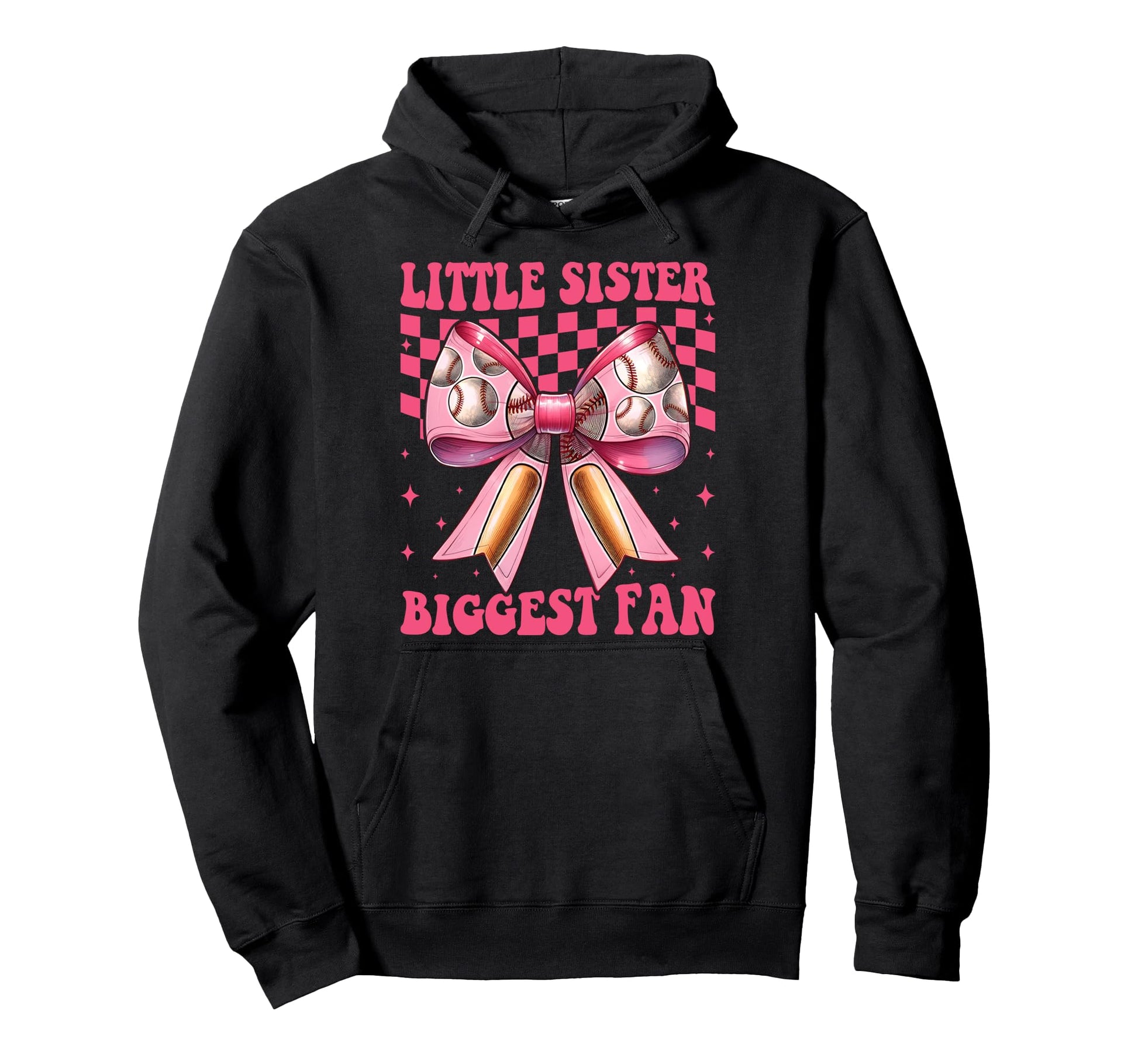 Baseball Sister Coquette Bow Little Hoodie - Unique Graphic Men Women - T-Shirt, Sweatshirt, Hoodie