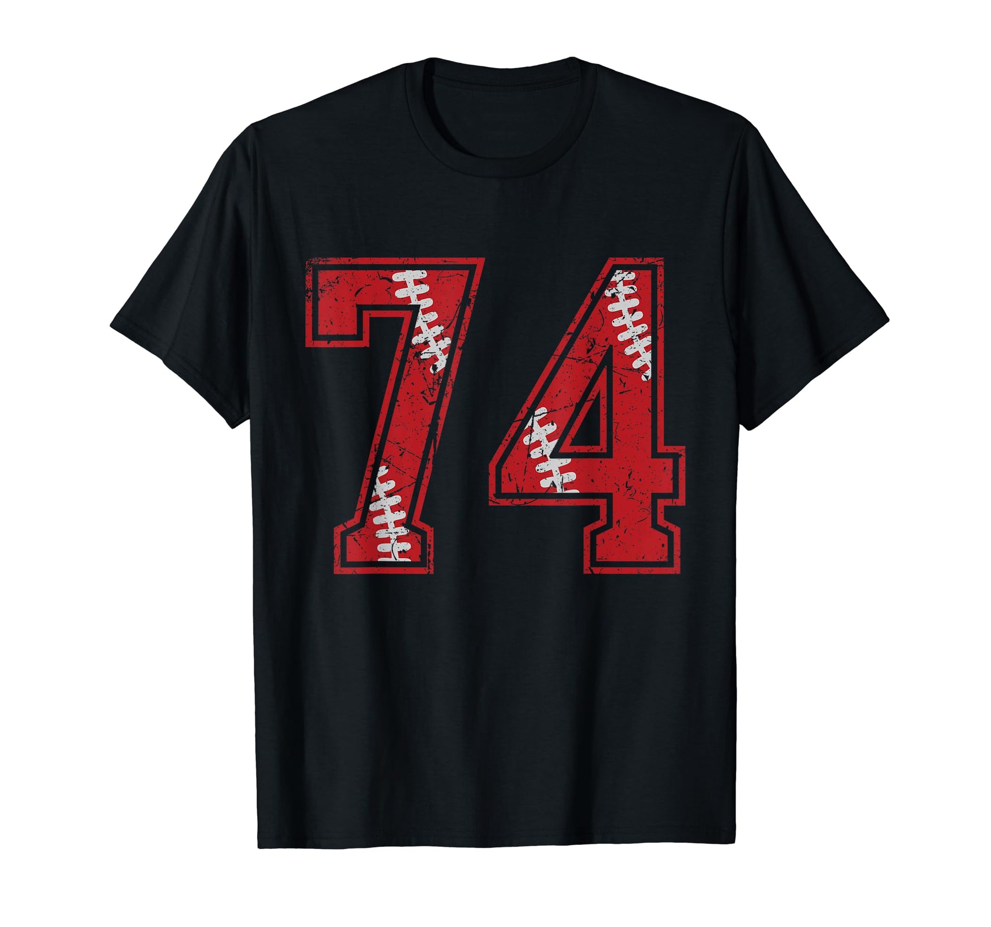 Number 74 Distressed Baseball Jersey T-Shirt - Custom Art Print Unisex - T-Shirt, Sweatshirt, Hoodie