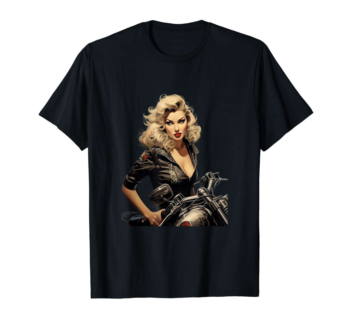 Pinup Biker Motorcycle Rider T-Shirt - Fun Novelty Design for Adults - T-Shirt, Sweatshirt, Hoodie