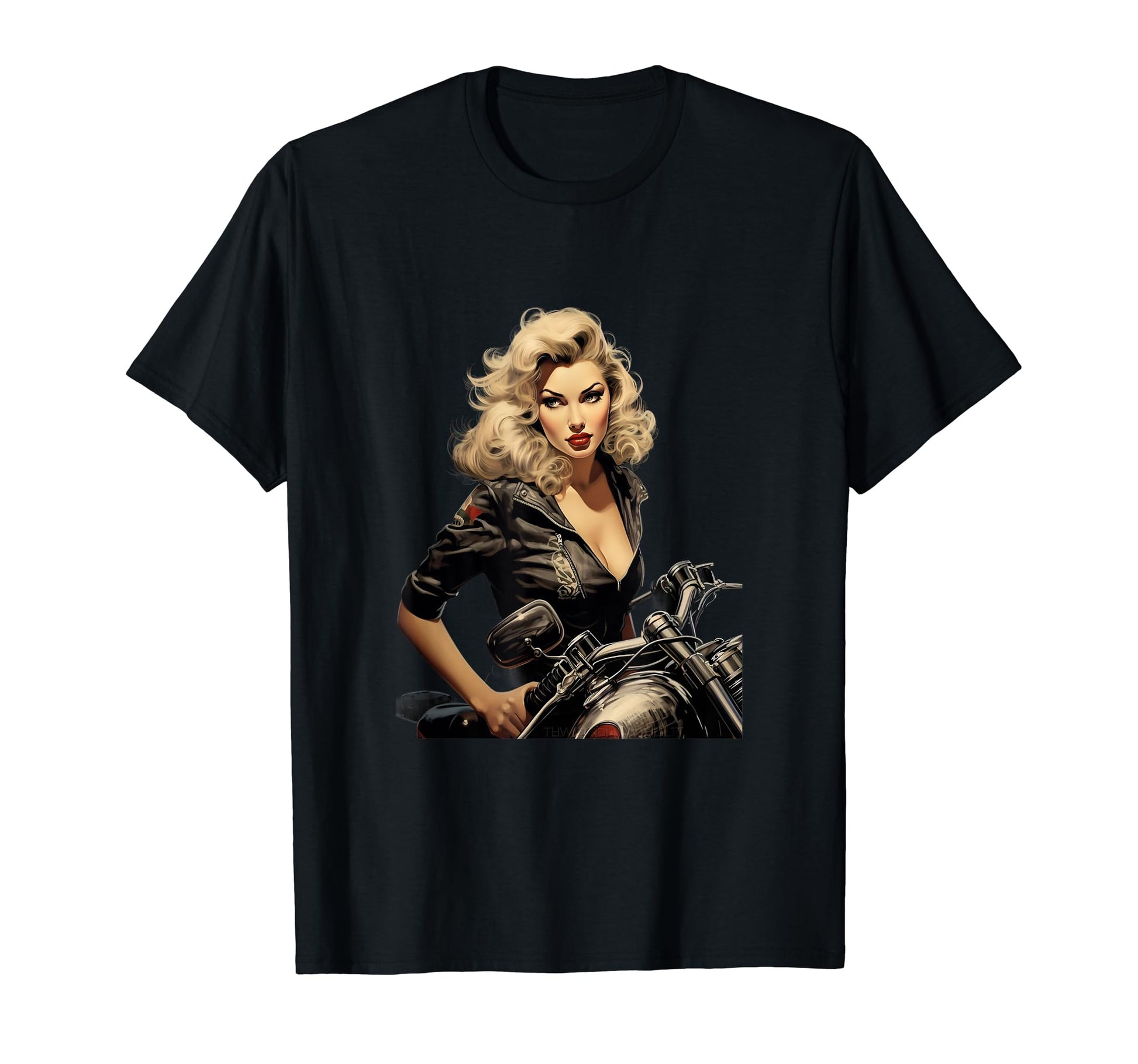 Pinup Biker Motorcycle Rider T-Shirt - Fun Novelty Design for Adults - T-Shirt, Sweatshirt, Hoodie