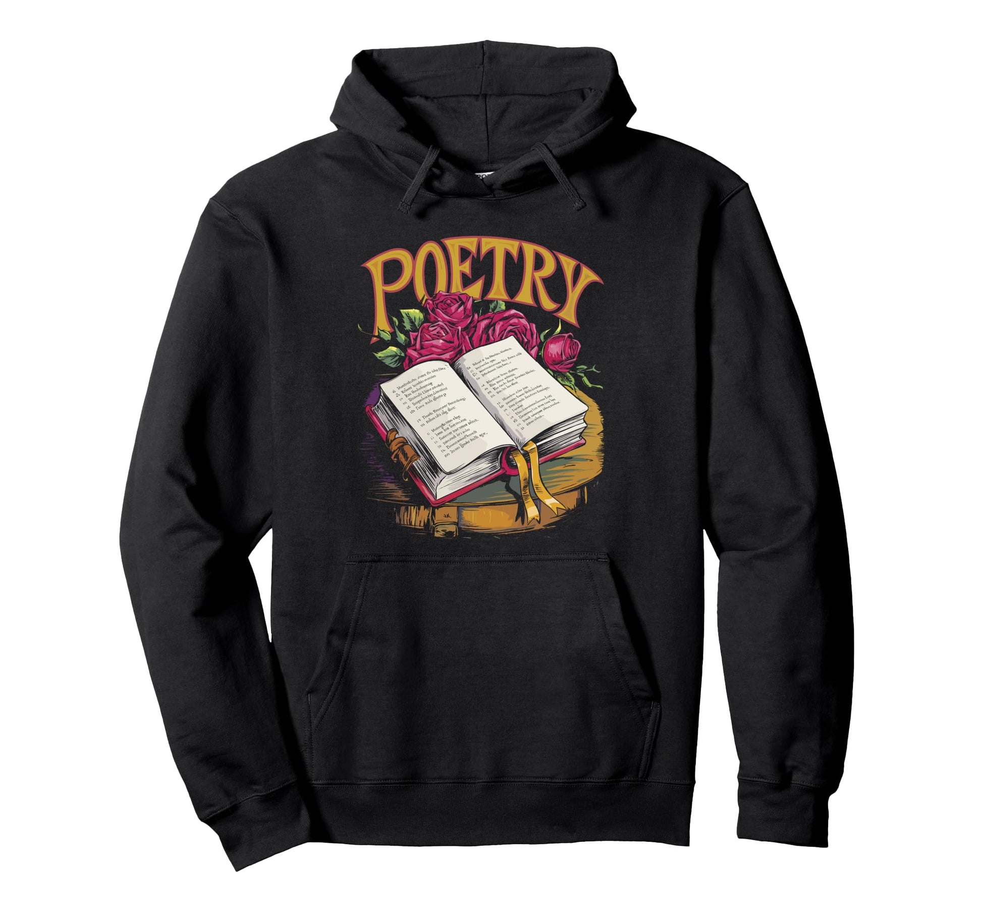 Poetry Distressed Typography Hoodie - Minimalist Print for Adults - T-Shirt, Sweatshirt, Hoodie