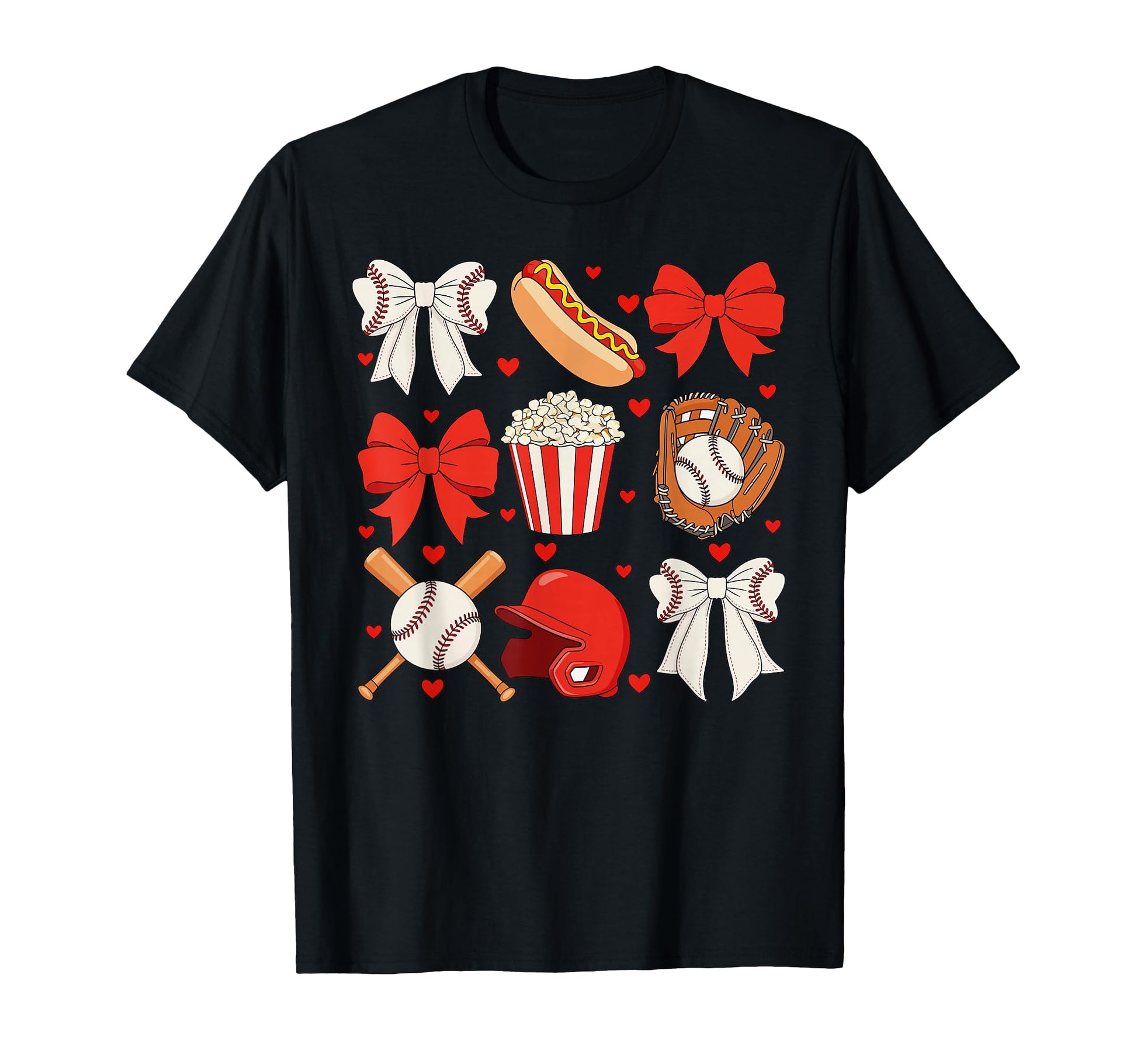 Baseball Bow Baseball Mom Mama Mothers T-Shirt - Novelty Apparel Unisex - T-Shirt, Sweatshirt, Hoodie