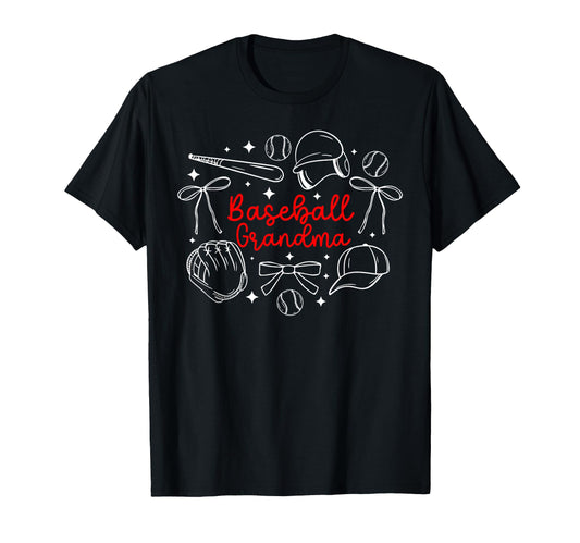 Baseball Grandma Coquette Grandma T-Shirt - Unique Graphic for Adults - T-Shirt, Sweatshirt, Hoodie