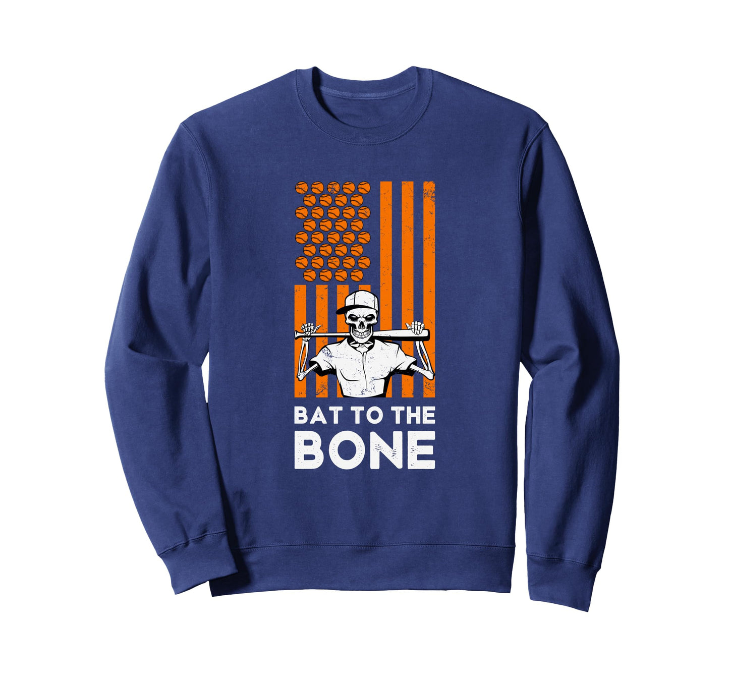 Bat To Bone Halloween Baseball Sweatshirt - Casual Everyday Wear Men Women - T-Shirt, Sweatshirt, Hoodie