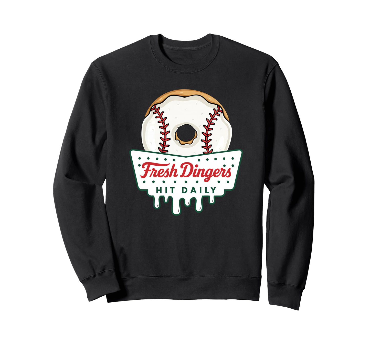 Baseball Fresh Dingers Hit Sweatshirt - Casual Everyday Wear for Adults - T-Shirt, Sweatshirt, Hoodie