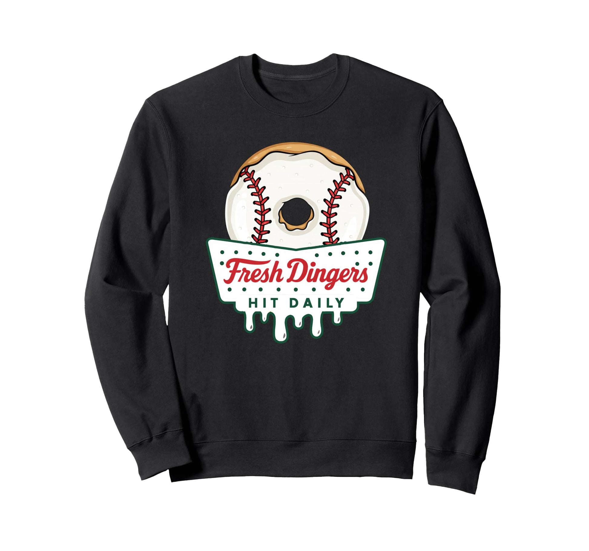Baseball Fresh Dingers Hit Sweatshirt - Casual Everyday Wear for Adults - T-Shirt, Sweatshirt, Hoodie