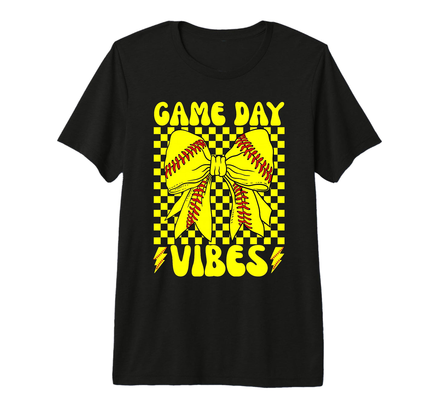 Game Day Vibes Coquette Bow Baseball Mama T-Shirt - Novelty Apparel Unisex - T-Shirt, Sweatshirt, Hoodie