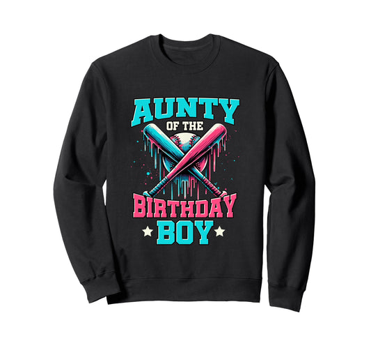 Aunty Birthday Baseball Ice Cream Sweatshirt - Graphic Print Unisex - T-Shirt, Sweatshirt, Hoodie