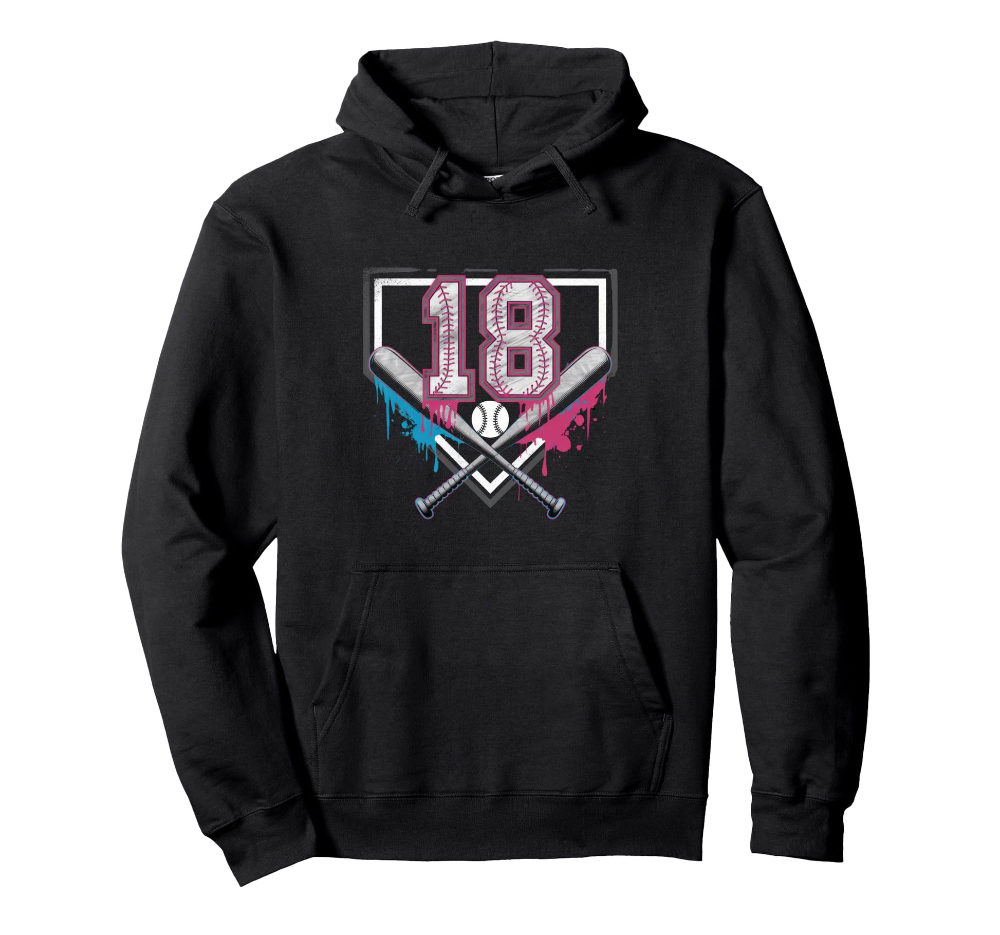 18Th Birthday Baseball Home Ice Cream Hoodie - Trendy Graphic for Adults - T-Shirt, Sweatshirt, Hoodie