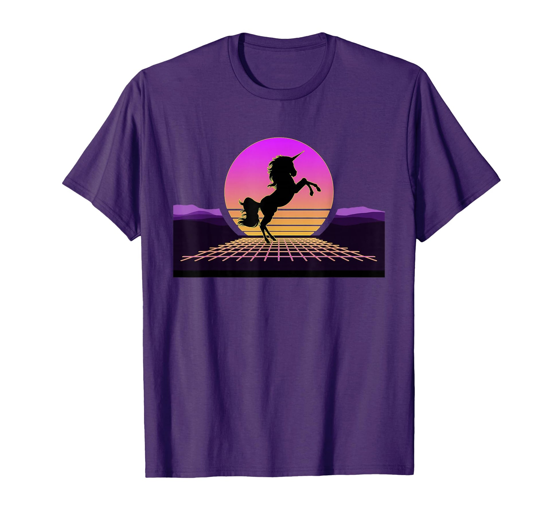 Unicorn 80S Digital Vaporwave T-Shirt - Minimalist Print Men Women - T-Shirt, Sweatshirt, Hoodie