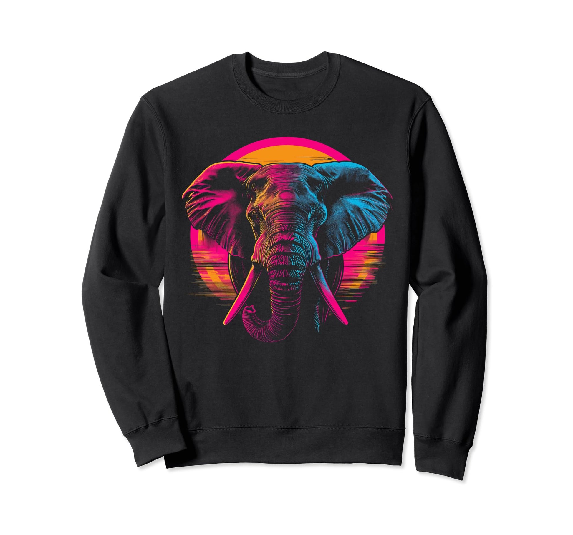 Elephant Vaporwave Aesthetic Sweatshirt - Streetwear Style for Adults - T-Shirt, Sweatshirt, Hoodie