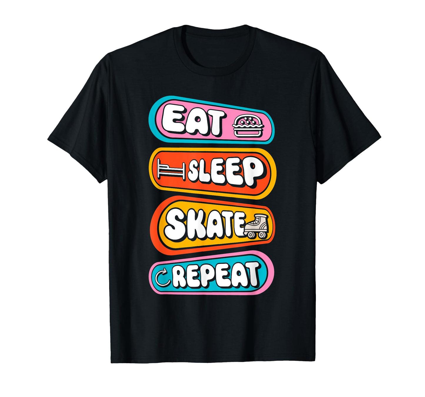 Roller Skating Skate 1970S Eat Sleep T-Shirt - Unique Graphic for Adults - T-Shirt, Sweatshirt, Hoodie