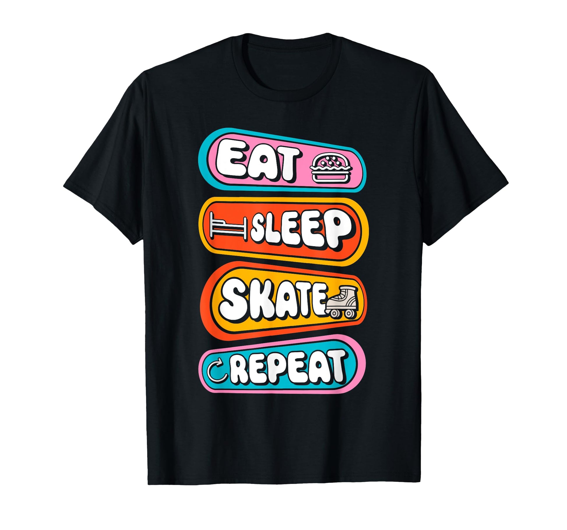 Roller Skating Skate 1970S Eat Sleep T-Shirt - Unique Graphic for Adults - T-Shirt, Sweatshirt, Hoodie