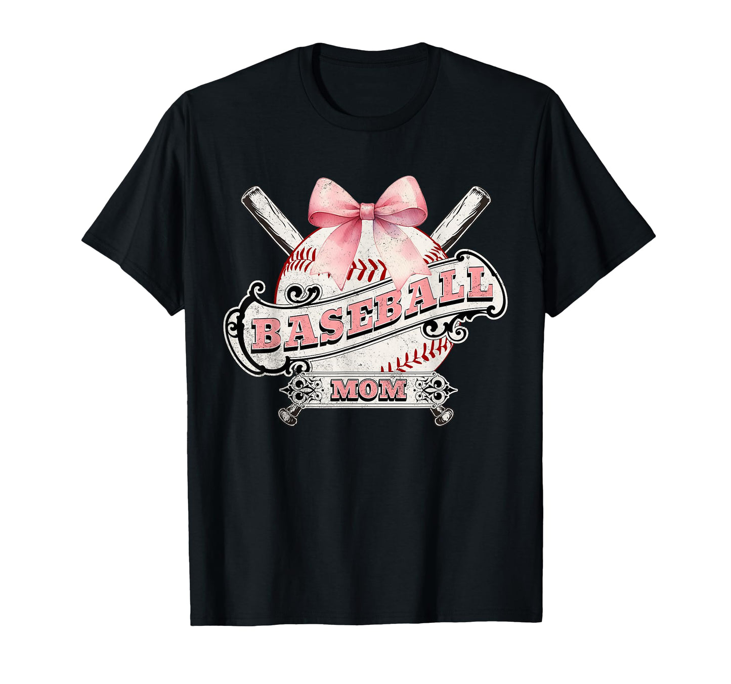 Baseball Mom Coquette Bow Sport Season T-Shirt - Custom Art Print Men Women - T-Shirt, Sweatshirt, Hoodie