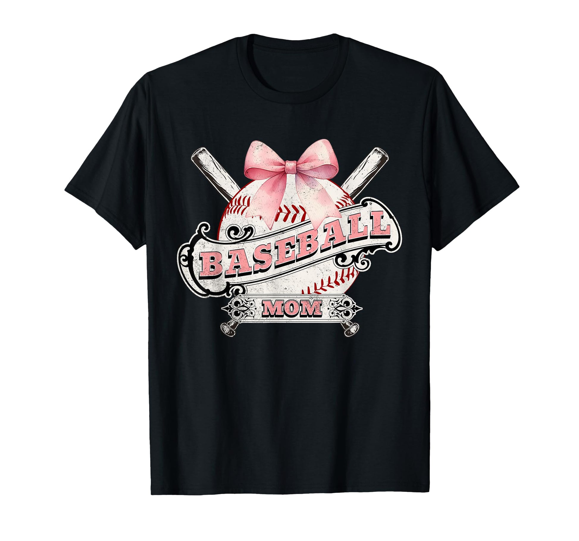 Baseball Mom Coquette Bow Sport Season T-Shirt - Custom Art Print Men Women - T-Shirt, Sweatshirt, Hoodie
