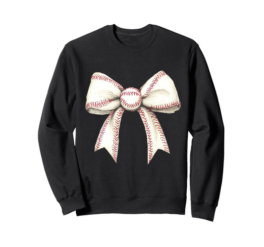 Baseball Coquette Bow Baseball Mom Sweatshirt - Trendy Graphic Unisex - T-Shirt, Sweatshirt, Hoodie