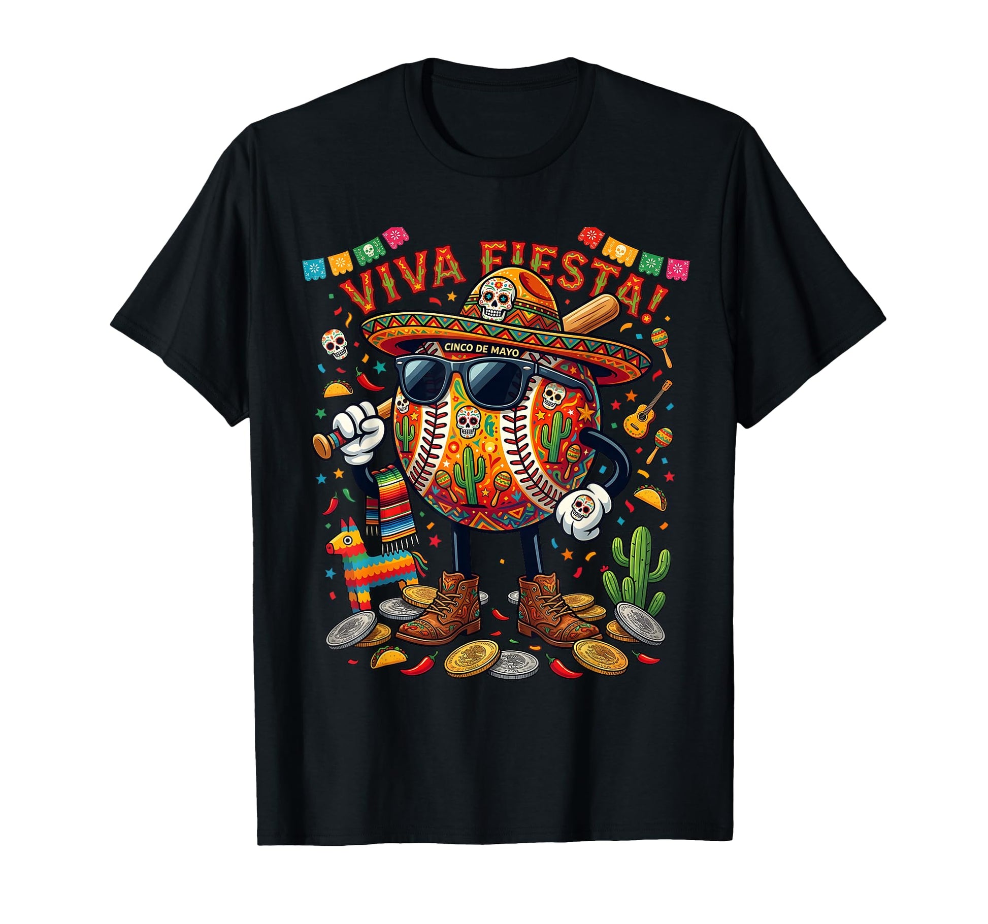 Cinco De Mayo Baseball Drip Taco T-Shirt - Trendy Graphic Men Women - T-Shirt, Sweatshirt, Hoodie