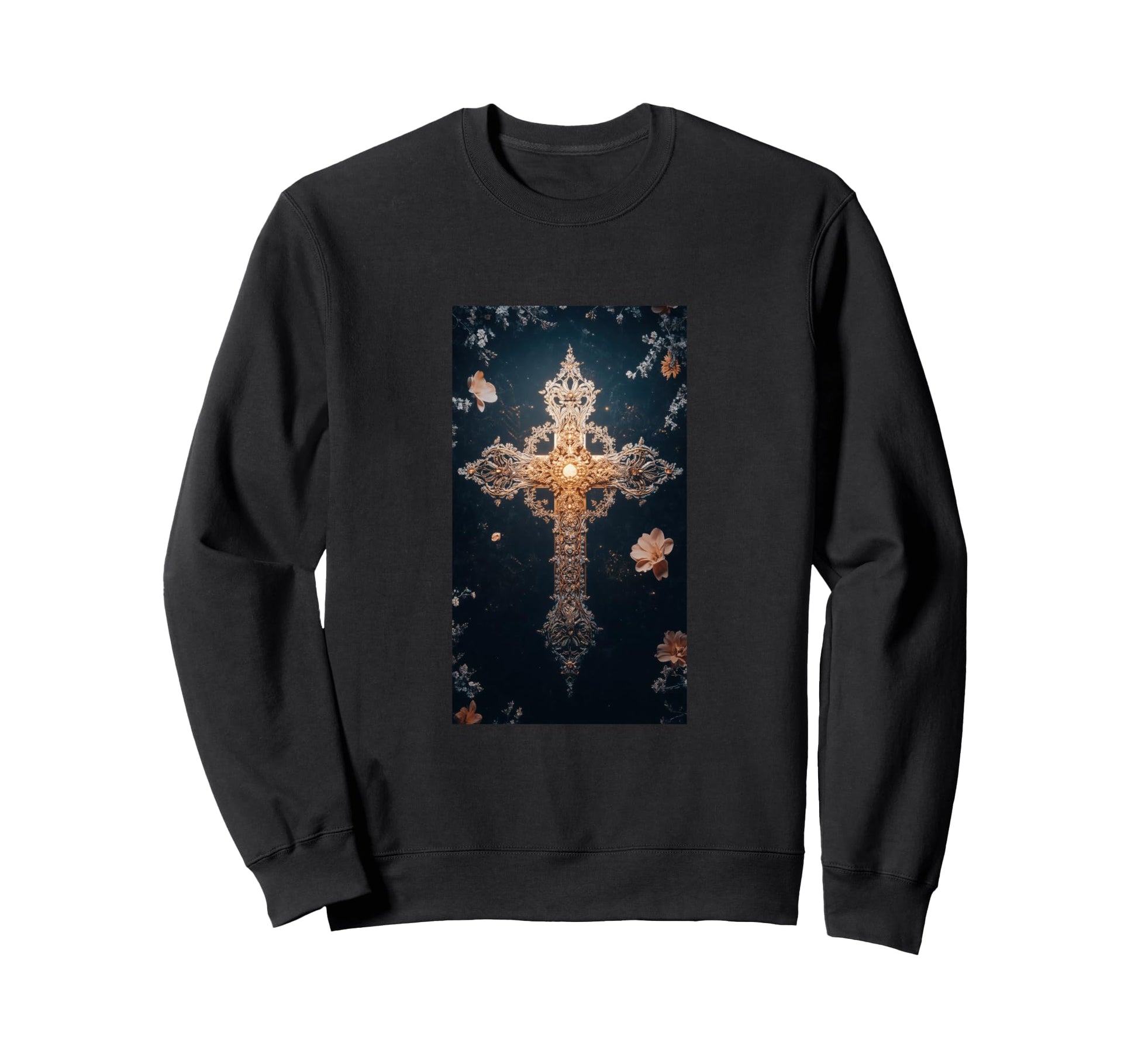 Gothic Cross Grunge Aesthetic Y2K Sweatshirt - Unique Graphic Men Women - T-Shirt, Sweatshirt, Hoodie