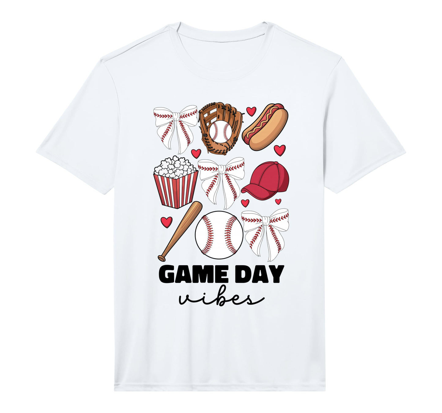 Game Day Vibes Coquette Bow Baseball Mom T-Shirt - Streetwear Style Unisex - T-Shirt, Sweatshirt, Hoodie