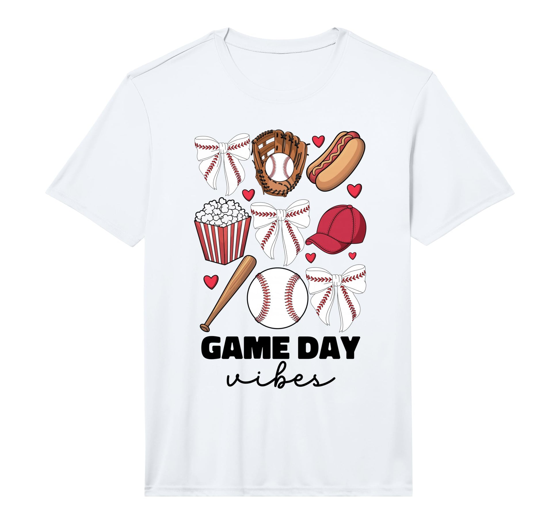 Game Day Vibes Coquette Bow Baseball Mom T-Shirt - Streetwear Style Unisex - T-Shirt, Sweatshirt, Hoodie