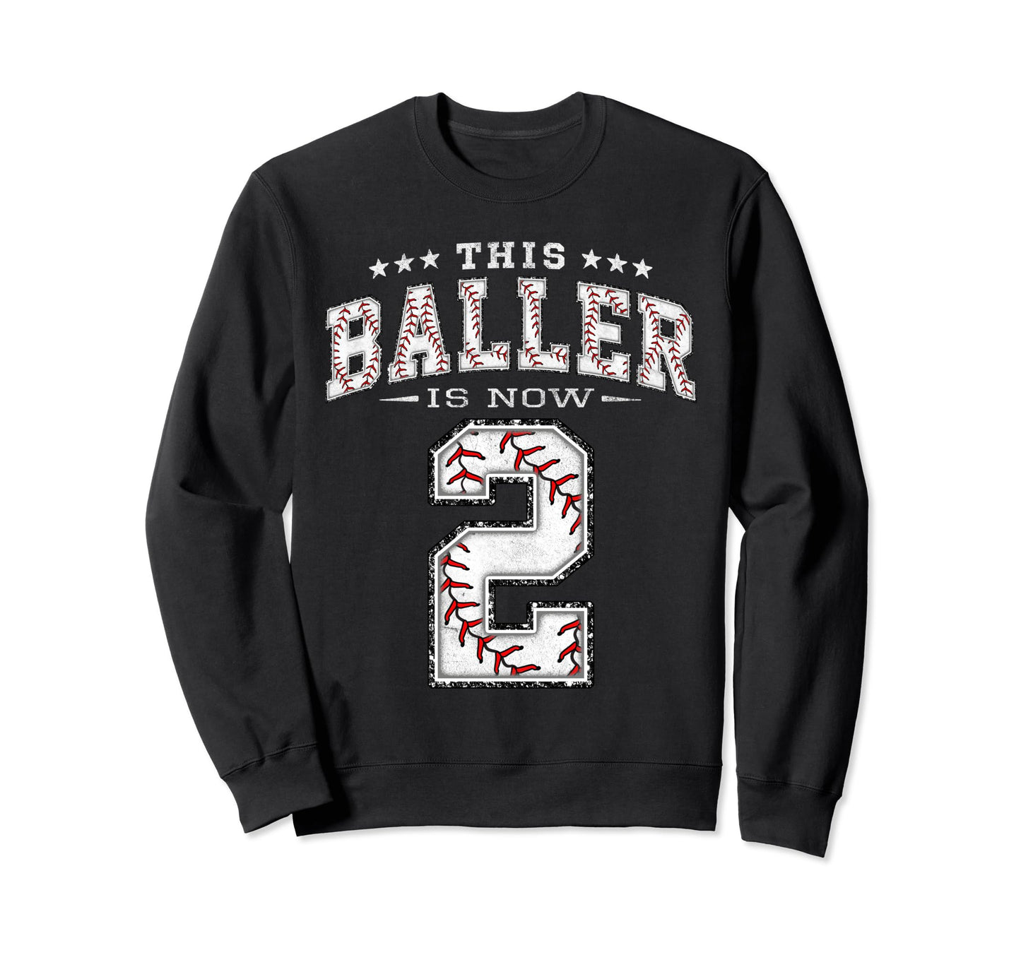 2 Years Old Birthday Baseball Sweatshirt - Casual Everyday Wear Unisex - T-Shirt, Sweatshirt, Hoodie