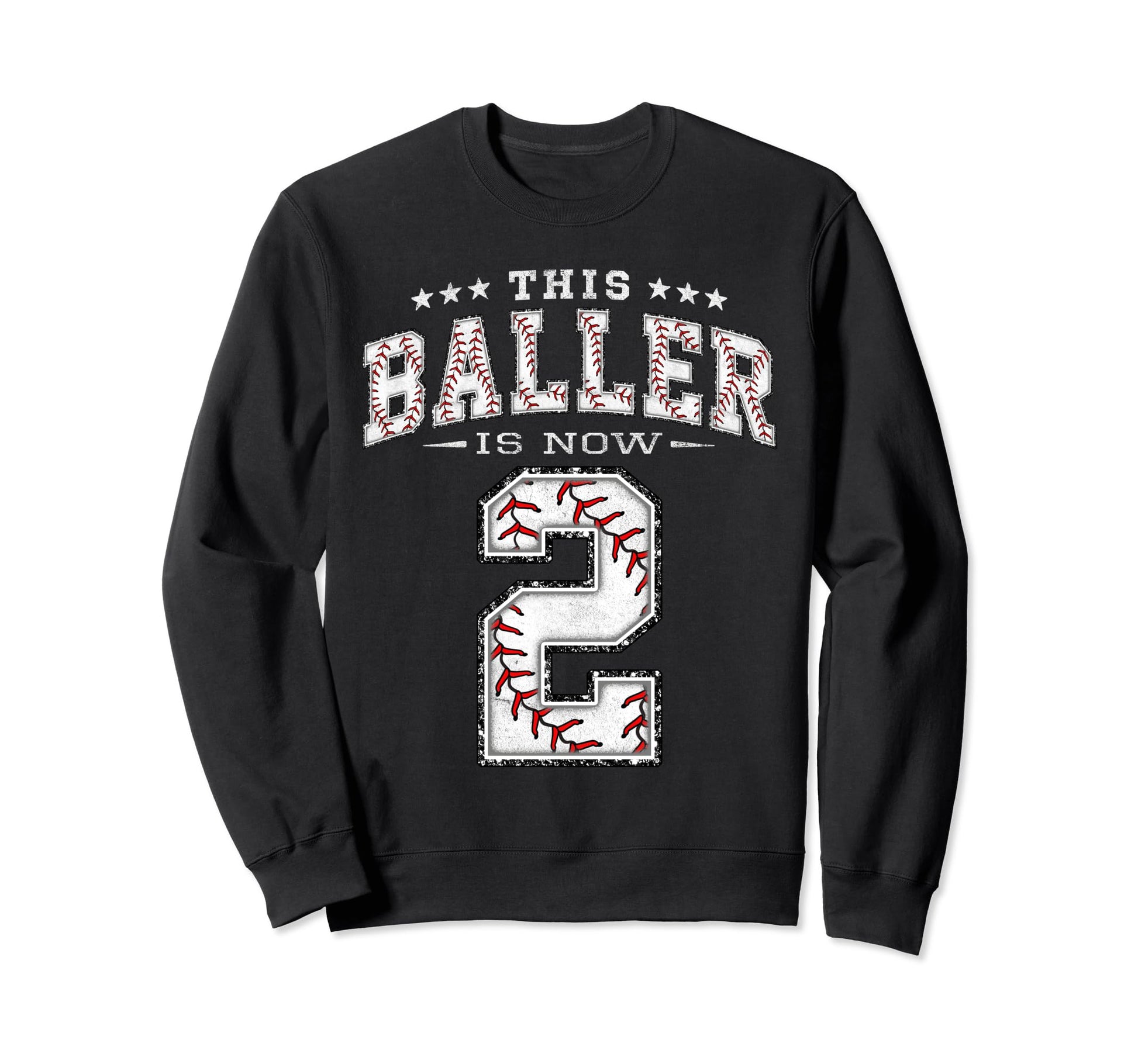 2 Years Old Birthday Baseball Sweatshirt - Casual Everyday Wear Unisex - T-Shirt, Sweatshirt, Hoodie